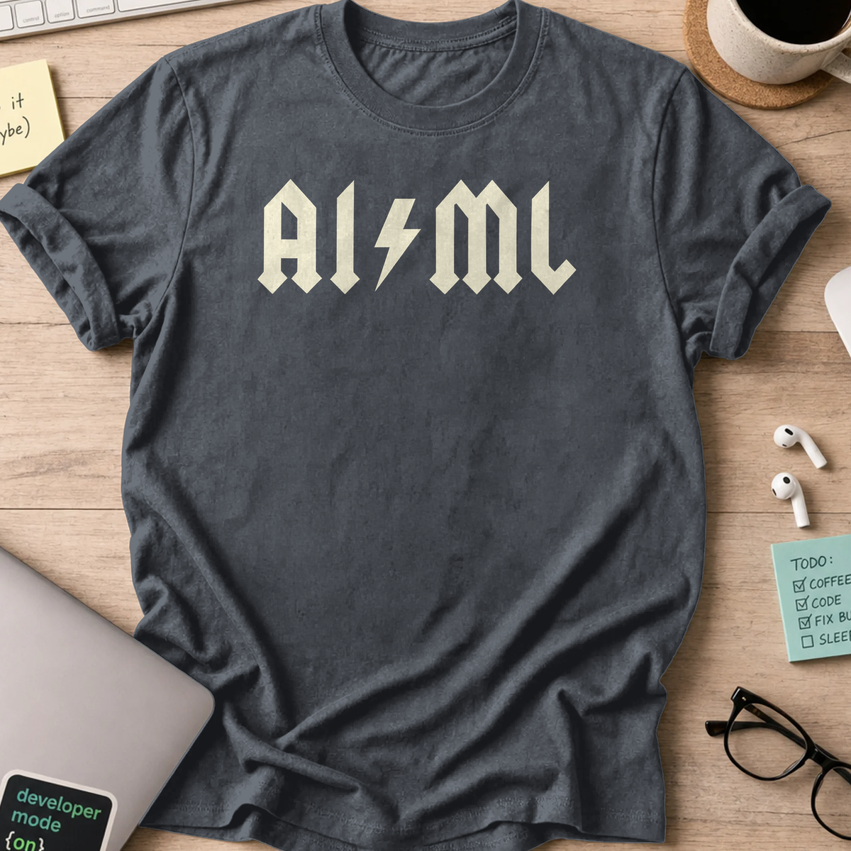 ai x ml shirt - Dark Heather