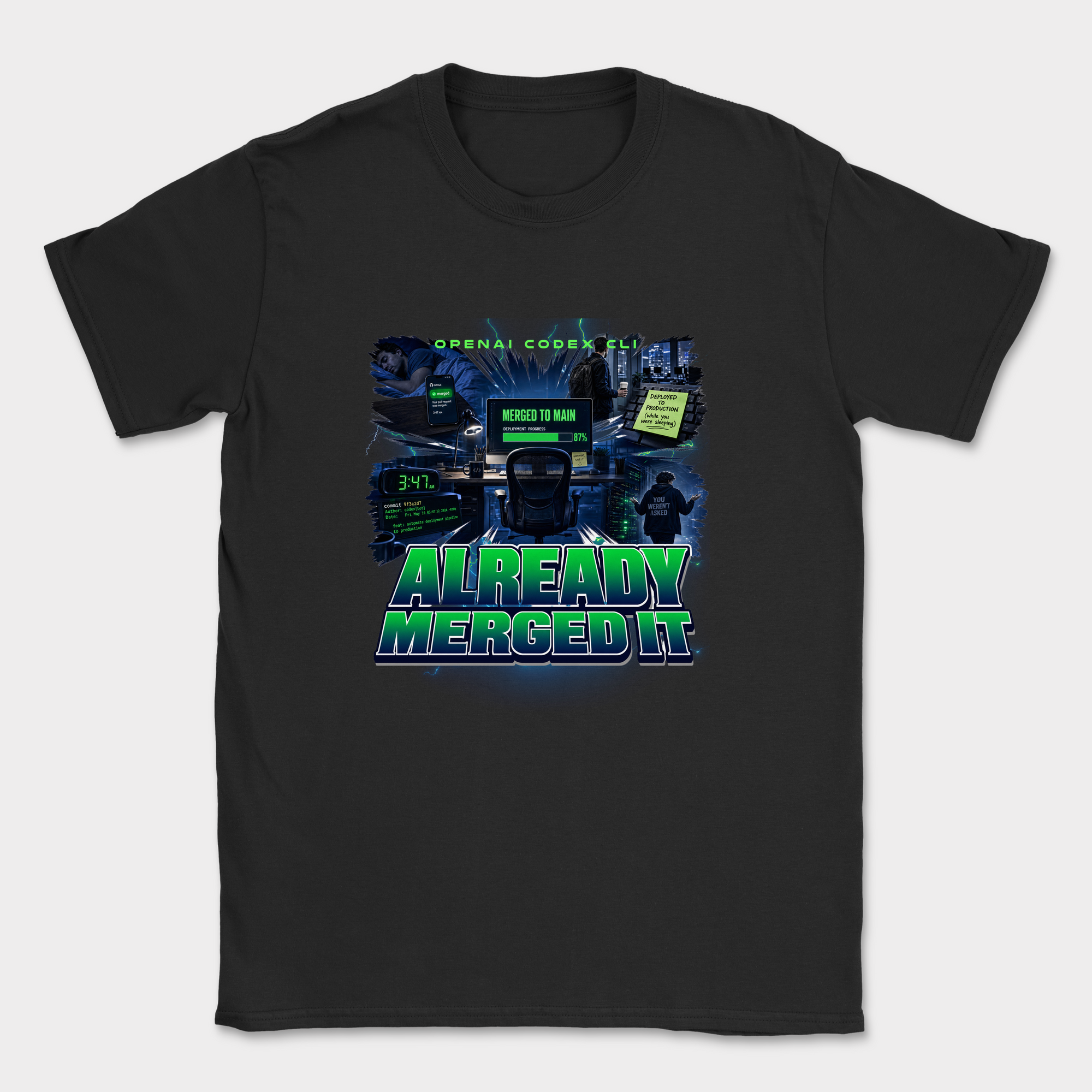 Already Merged It Shirt — Black