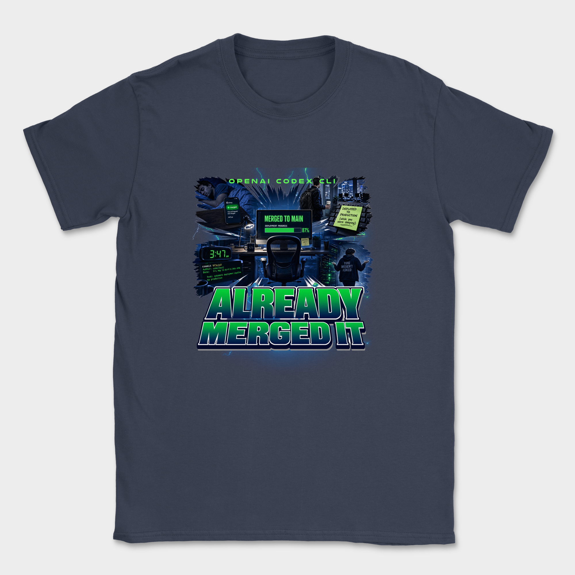 Already Merged It Shirt — Navy