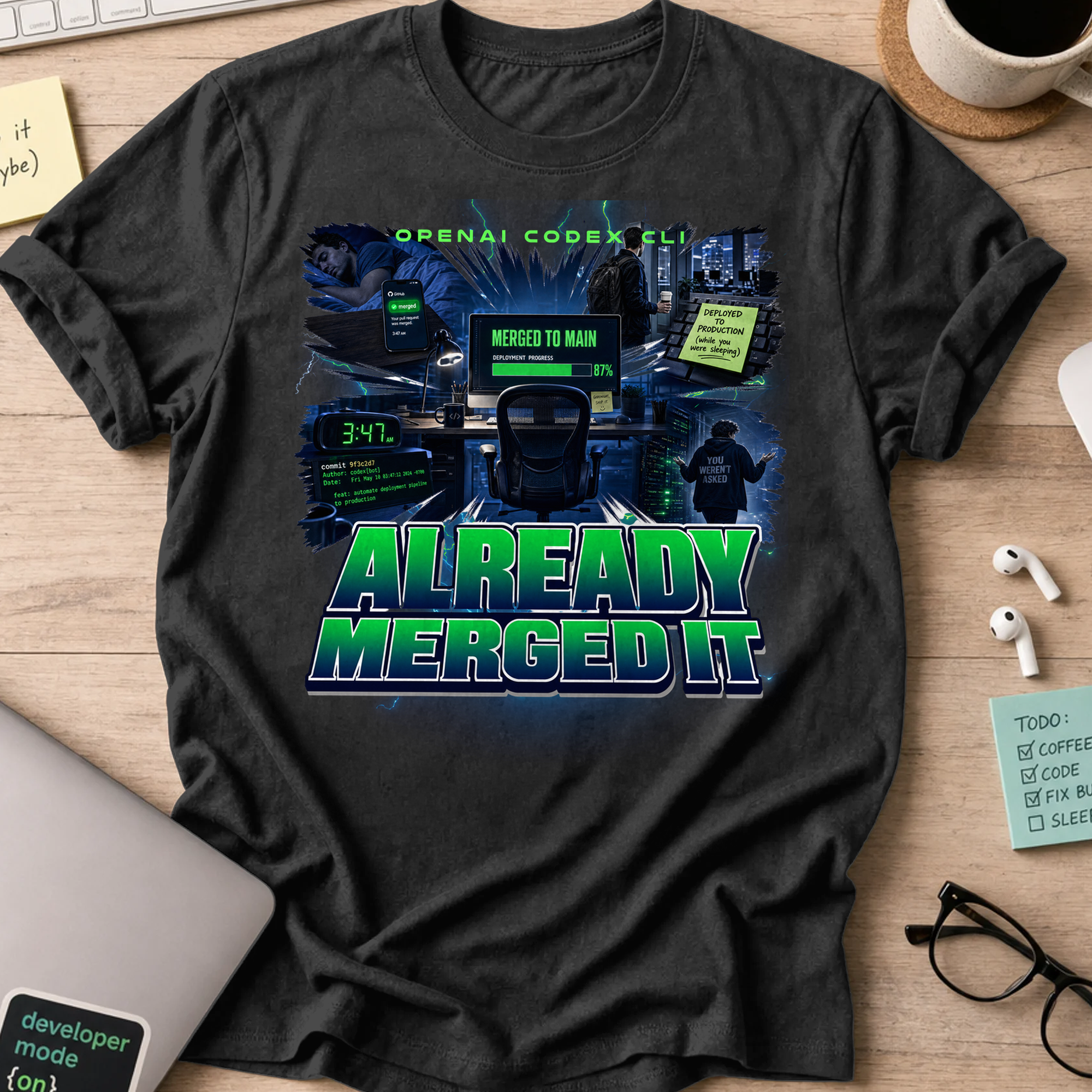 Already Merged It Shirt - Black