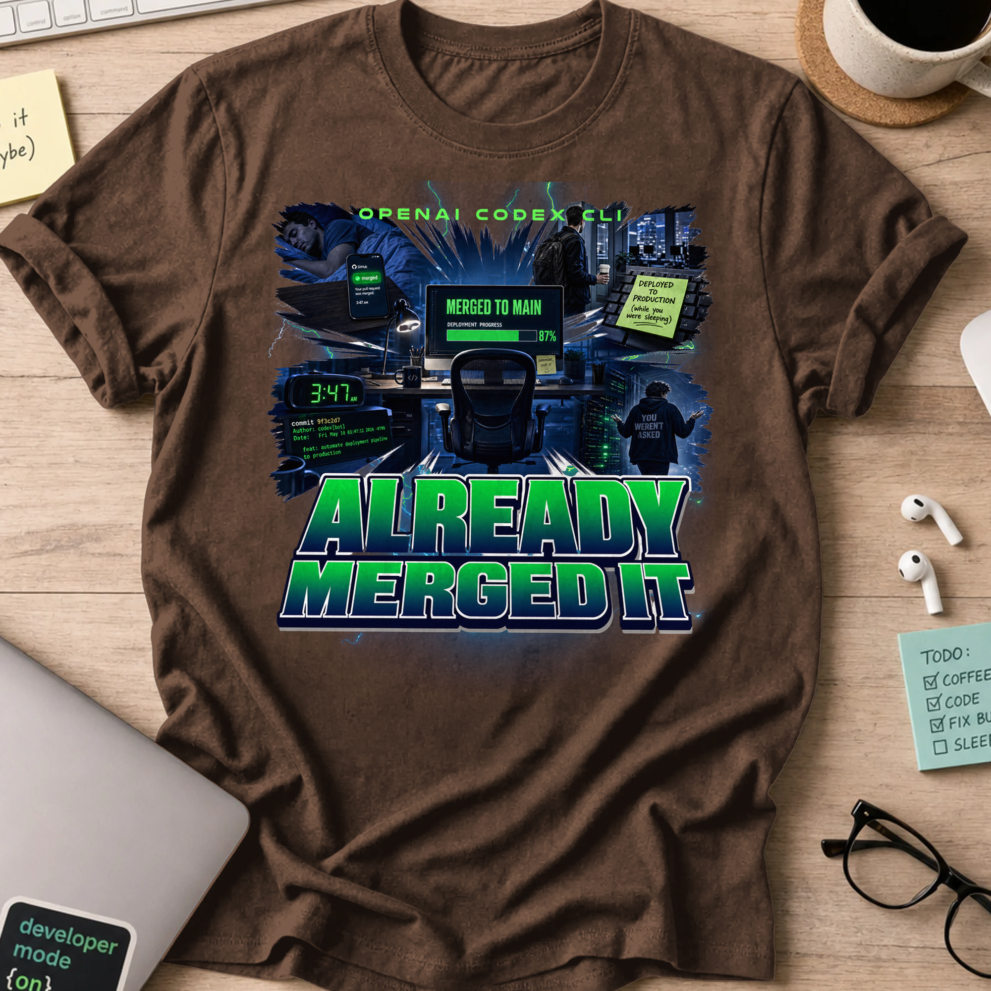 Already Merged It Shirt - Dark Chocolate