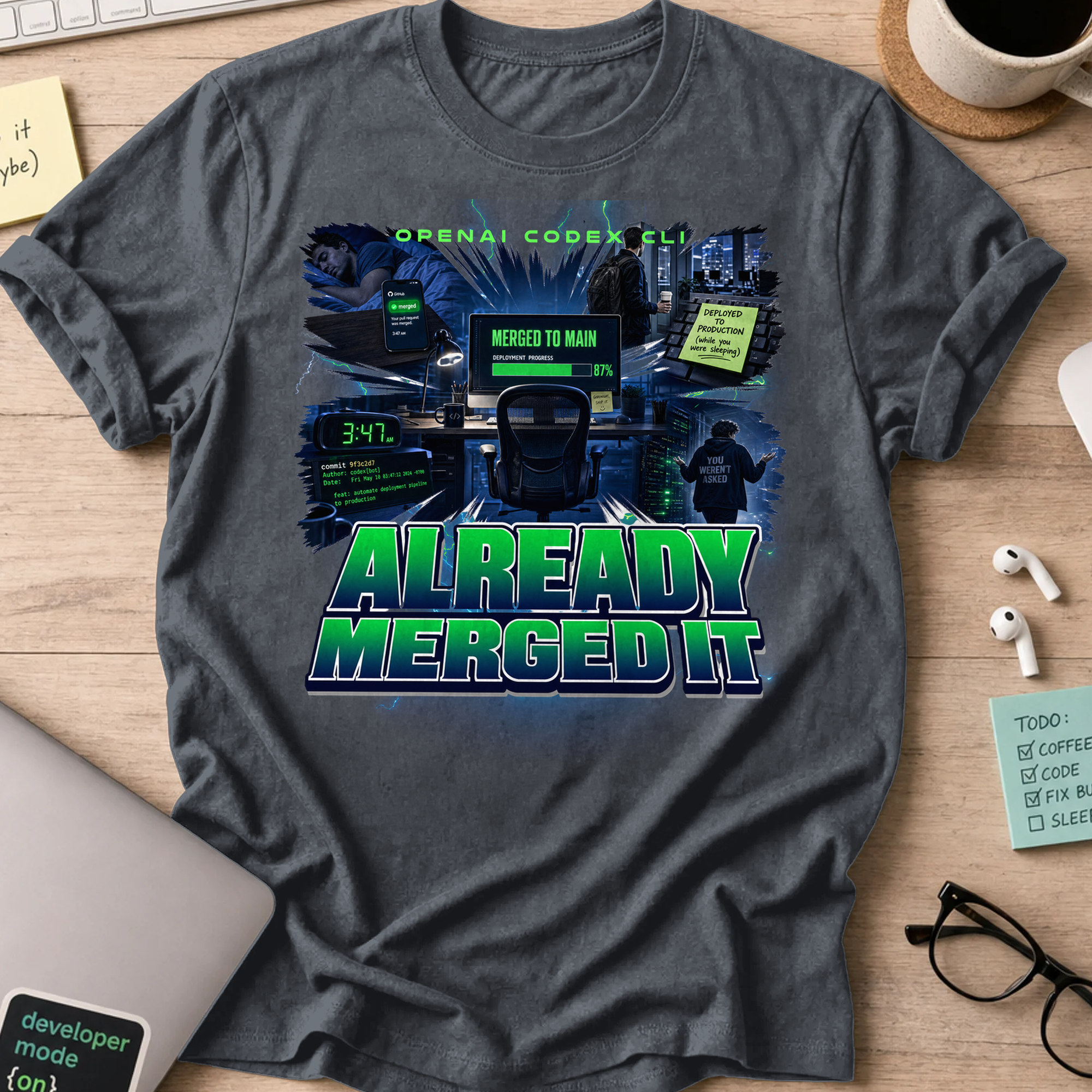 Already Merged It Shirt - Dark Heather