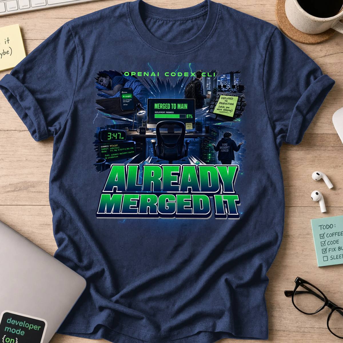 Already Merged It Shirt - Navy