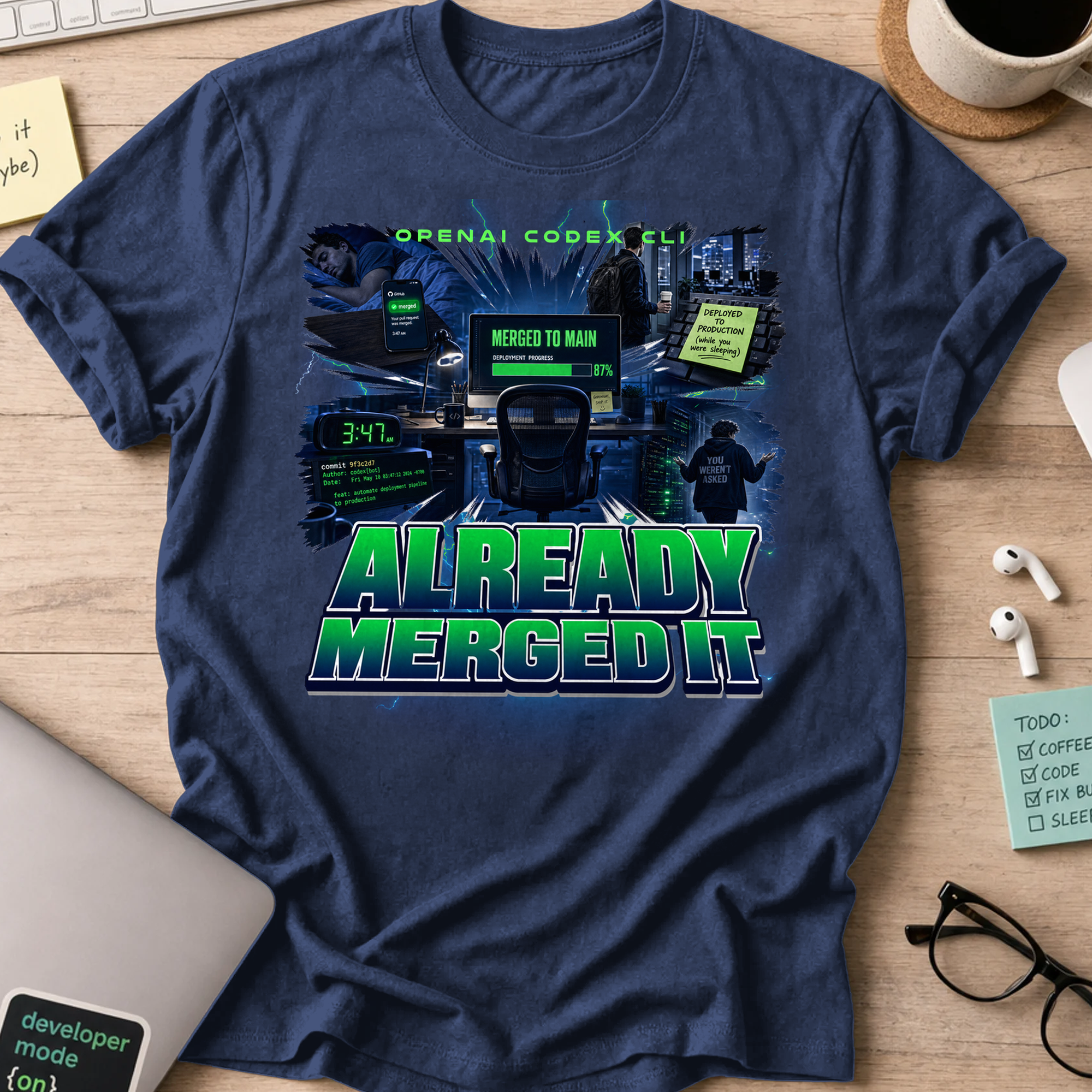 Already Merged It Shirt - Navy