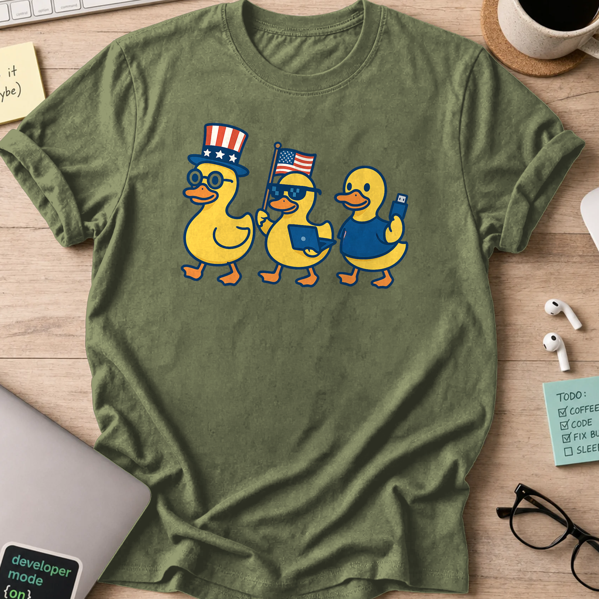 american ducks shirt - Military Green
