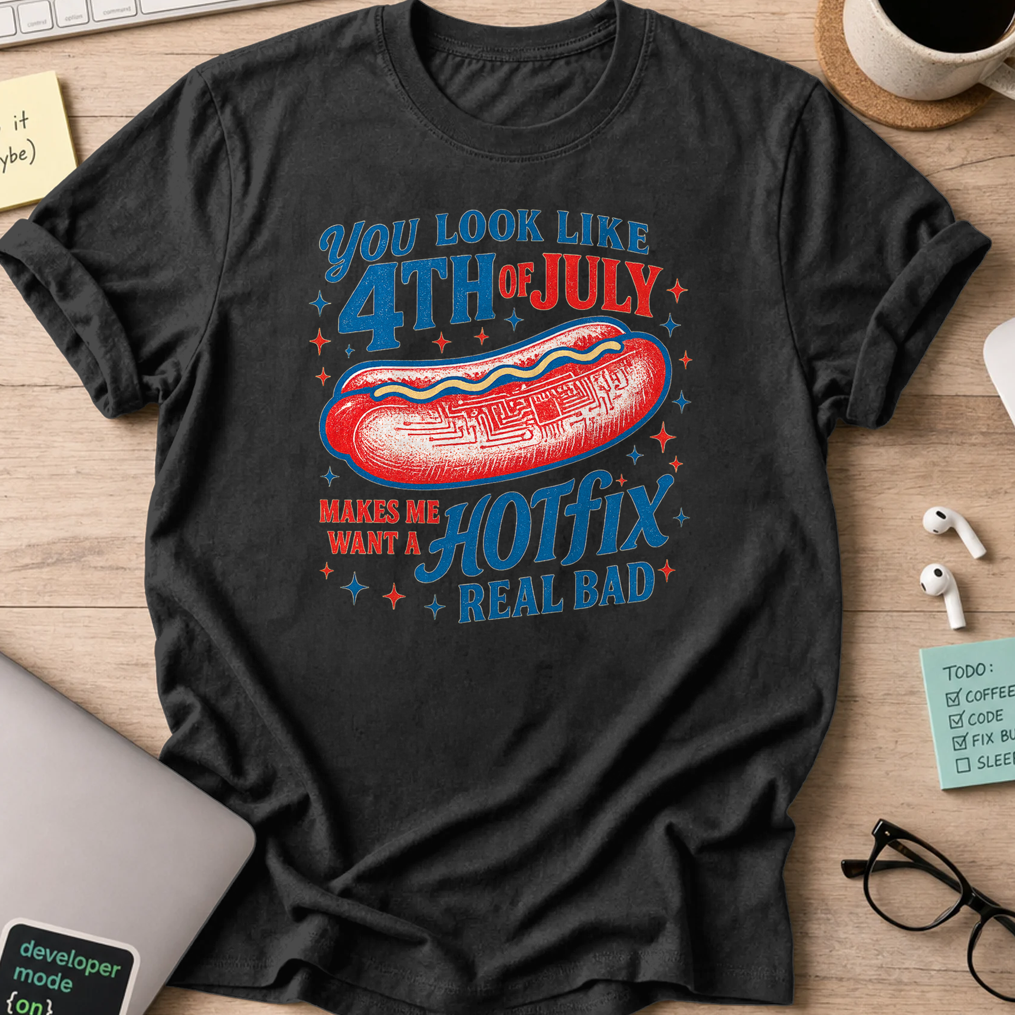 american wiener shirt - Black
