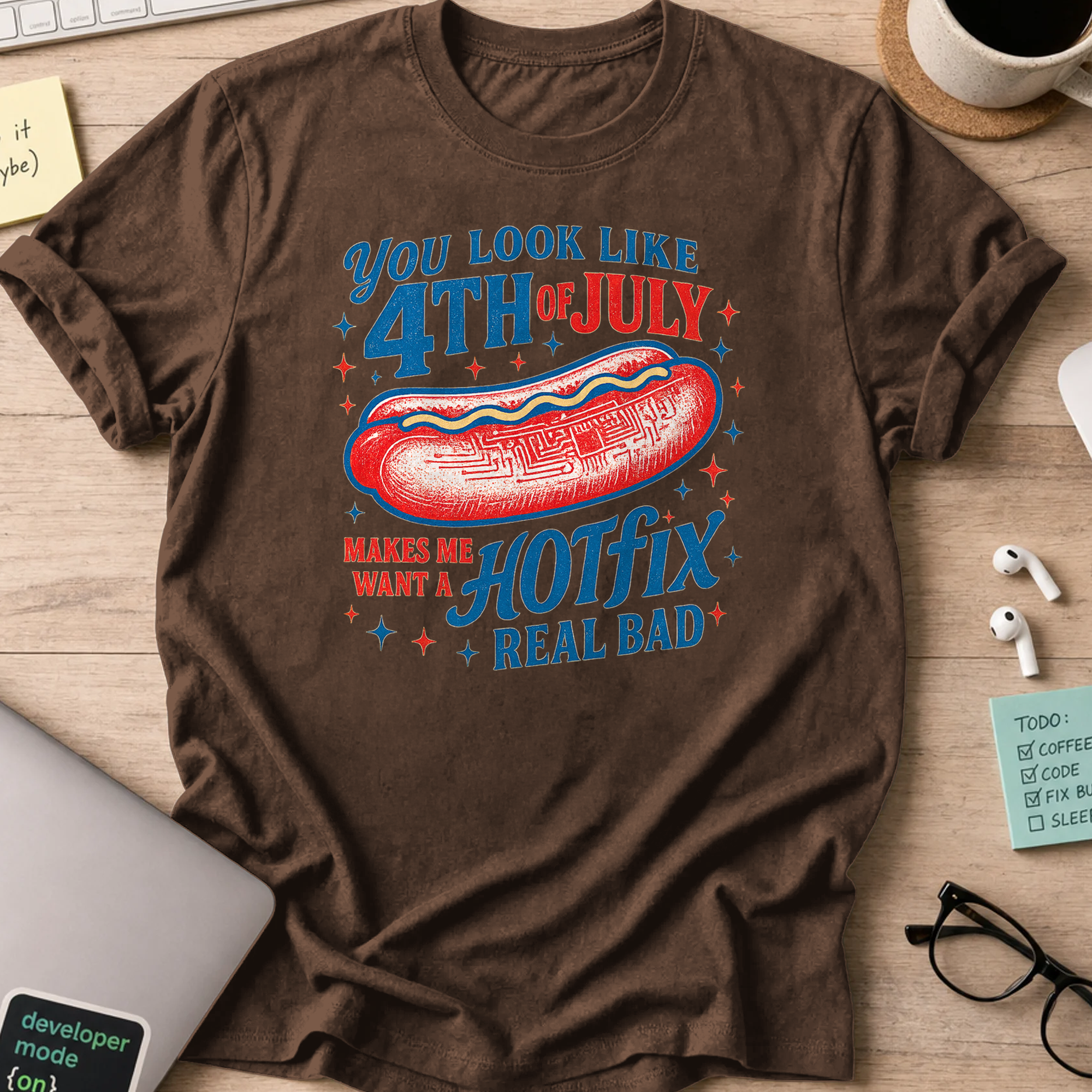 american wiener shirt - Dark Chocolate