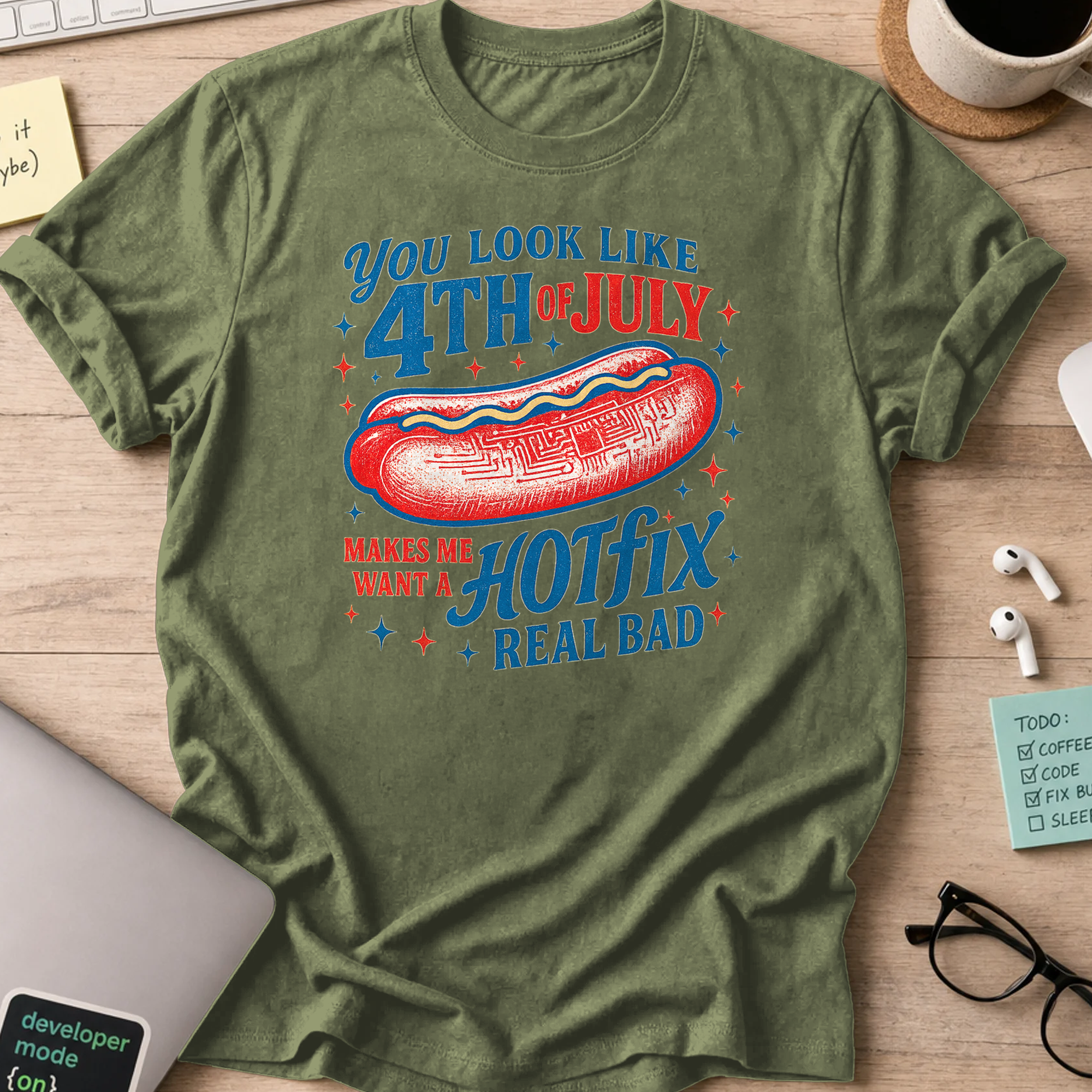 american wiener shirt - Military Green
