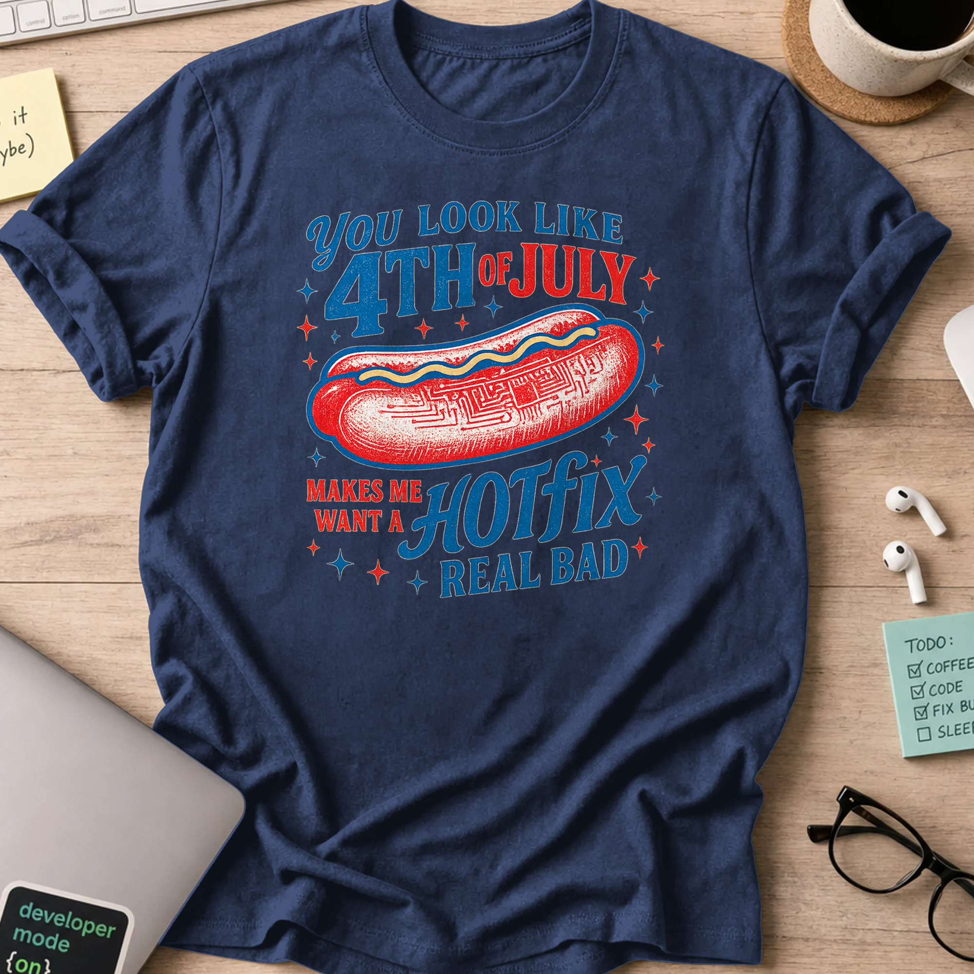 american wiener shirt - Navy