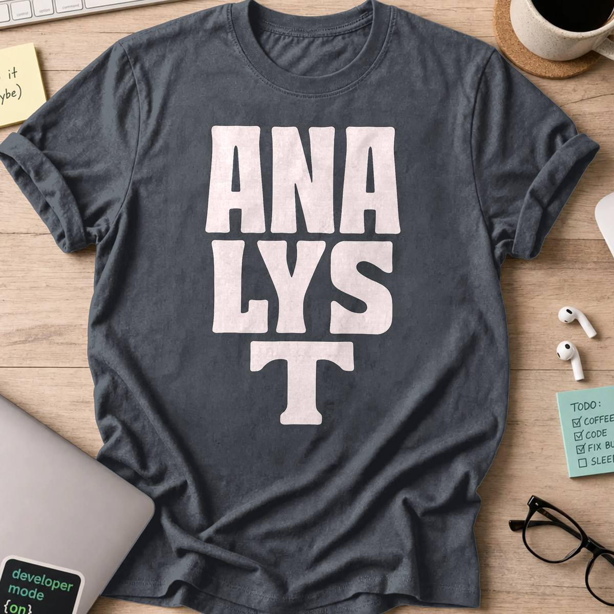 analyst text shirt - Dark Heather
