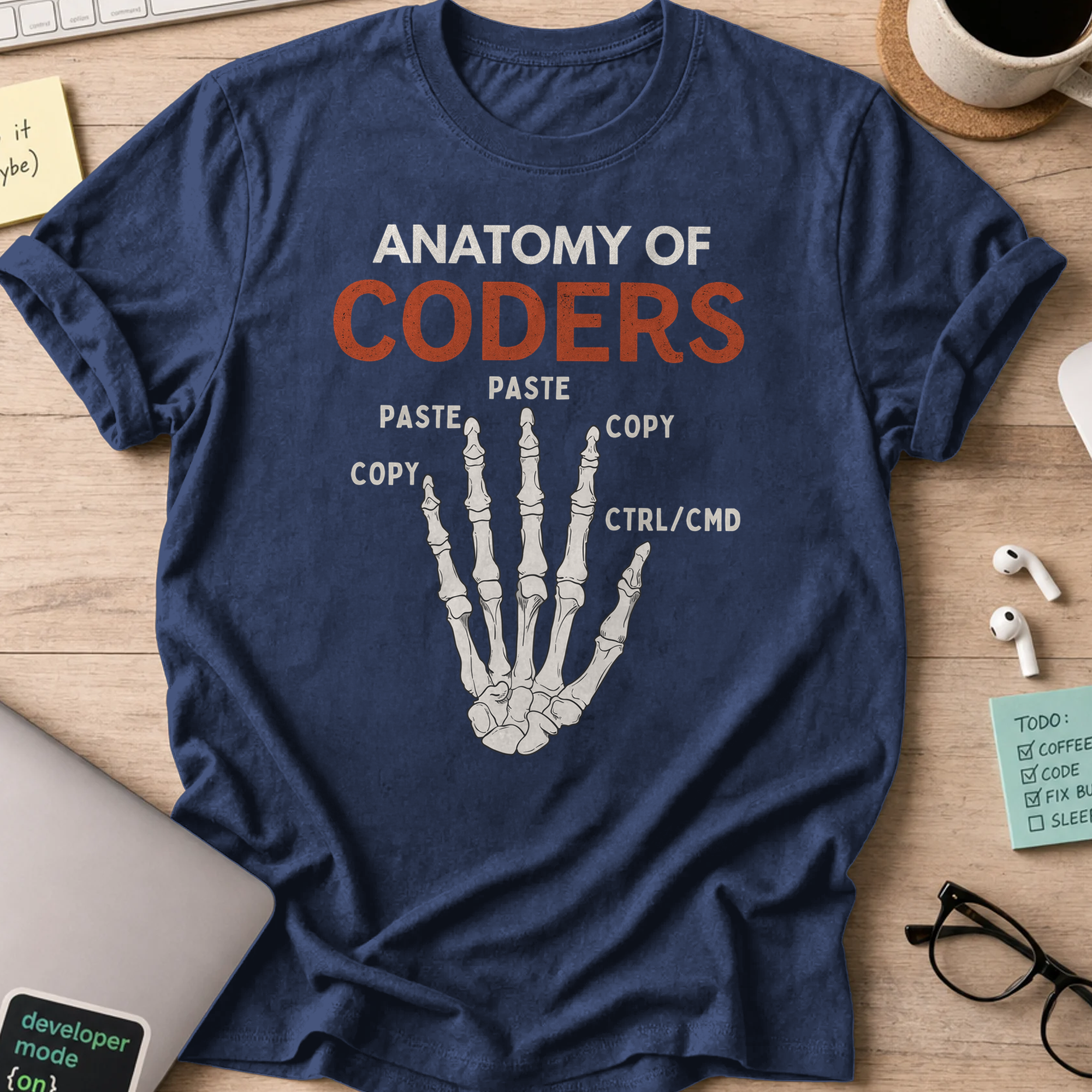 anatomy of coders shirt - Navy