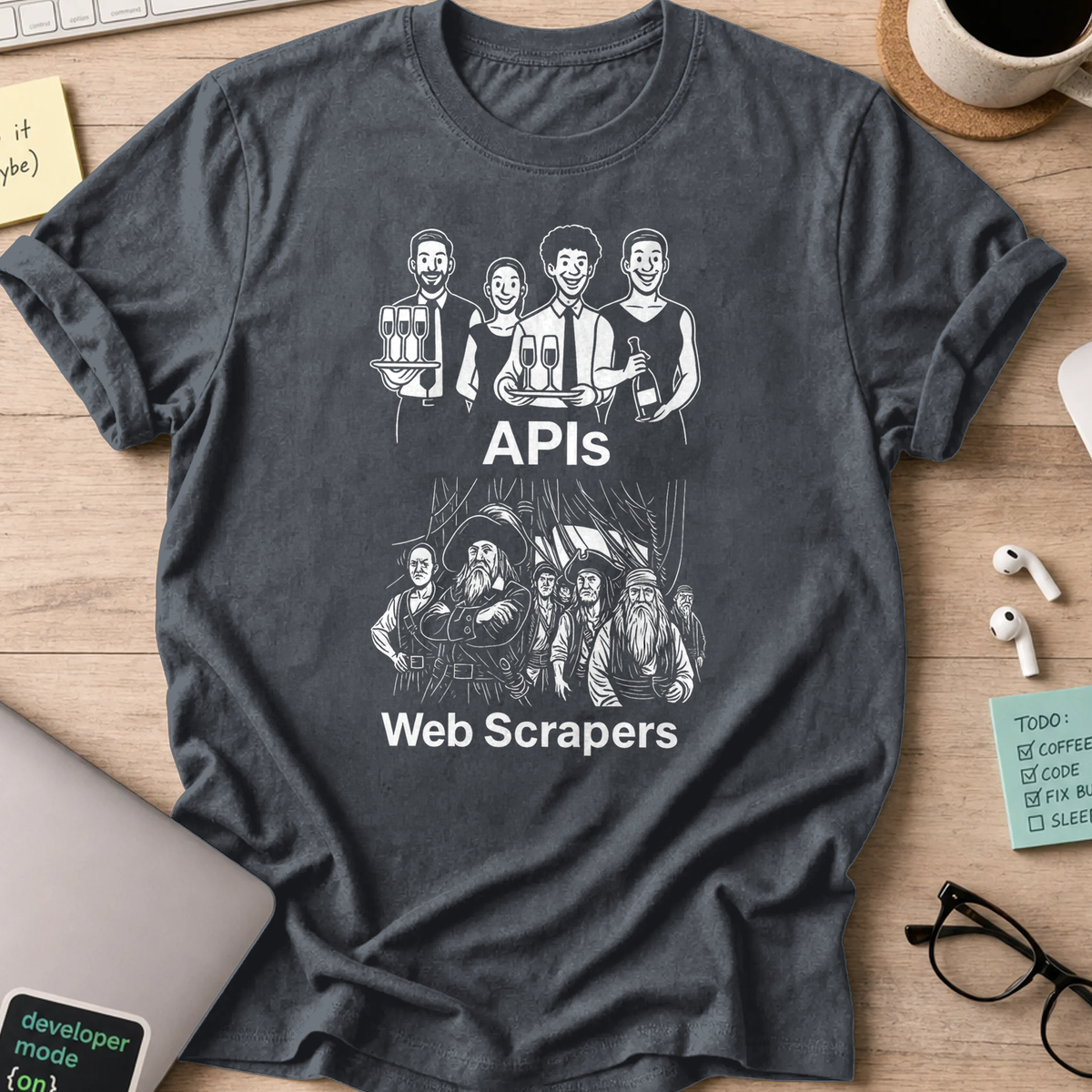 apis vs webscrapers shirt - Dark Heather