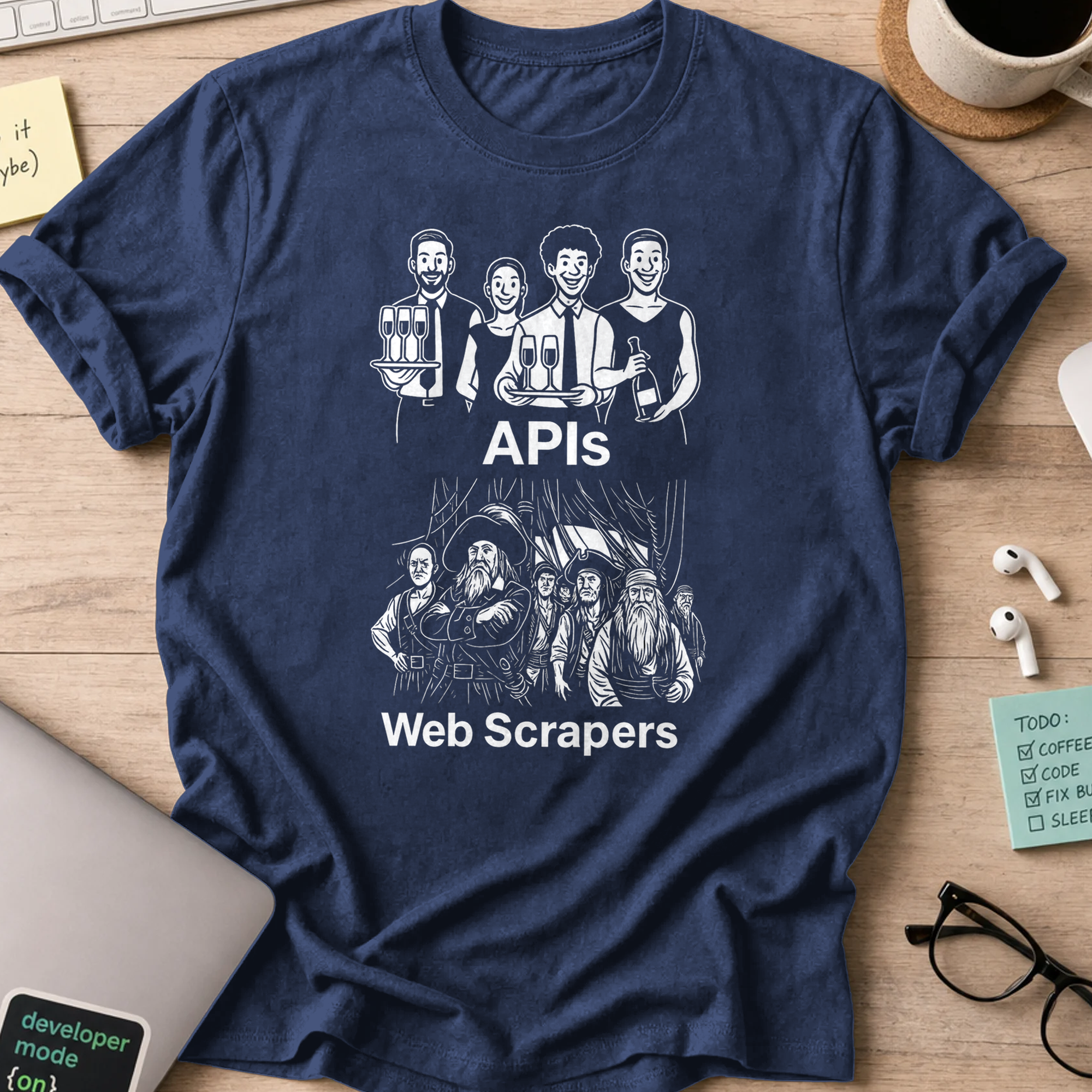 apis vs webscrapers shirt - Navy