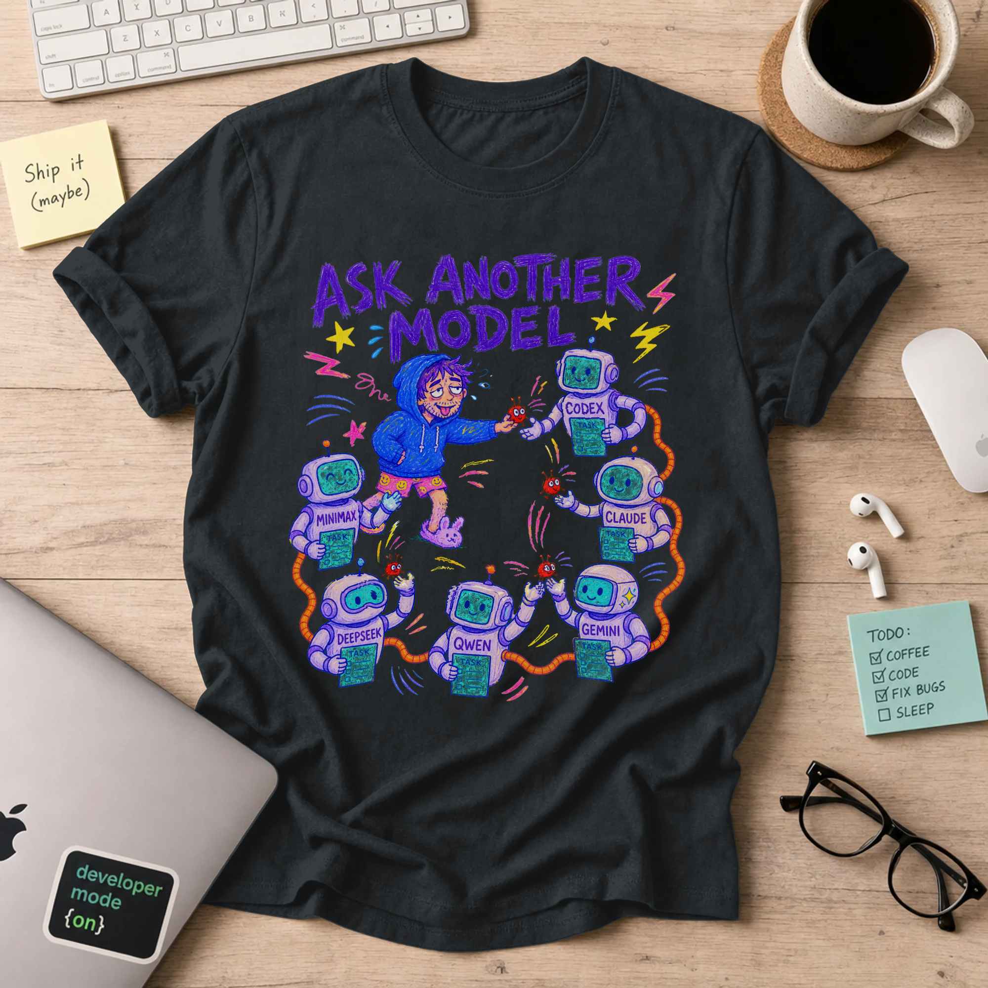 Ask Another Model Shirt — Black