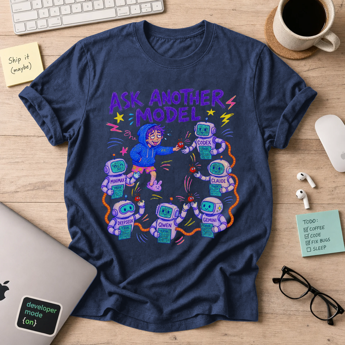 Ask Another Model Shirt — Navy