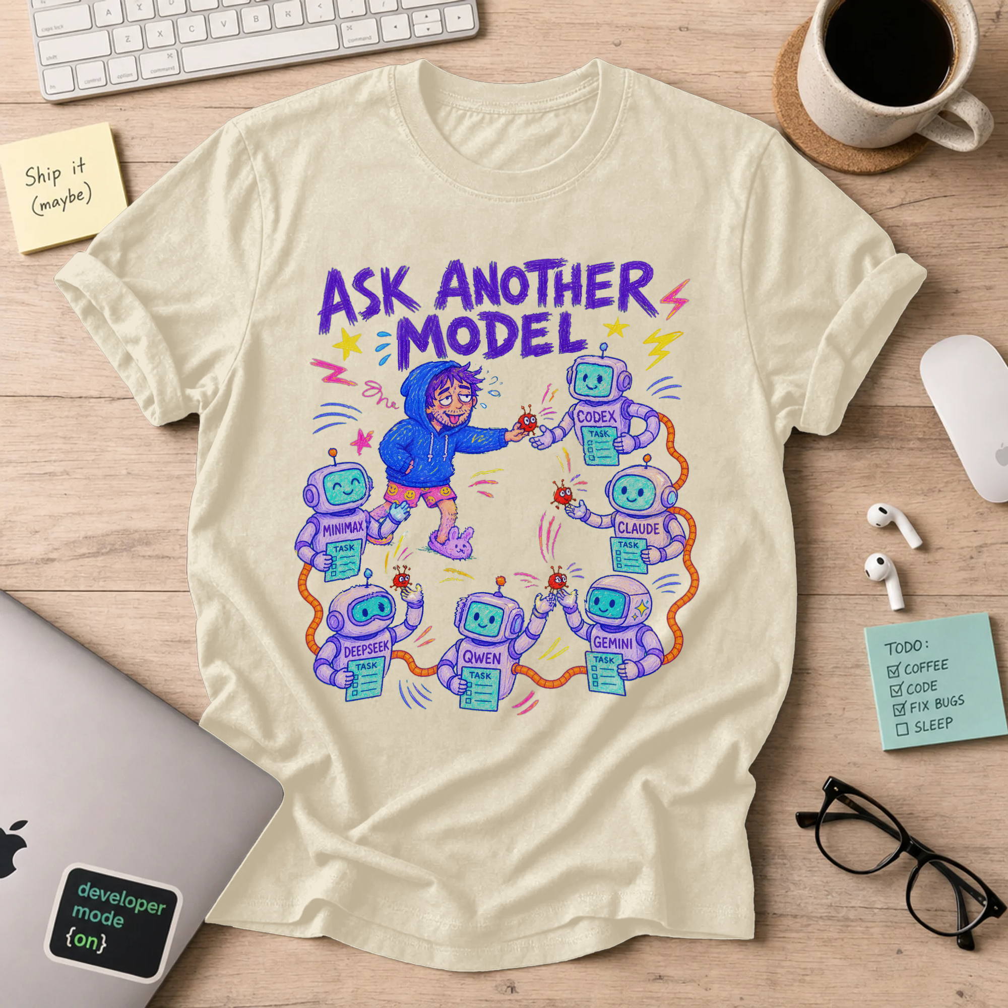 Ask Another Model Shirt — Natural