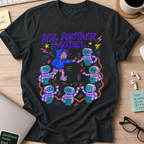 Ask Another Model Shirt — Black storefront mockup