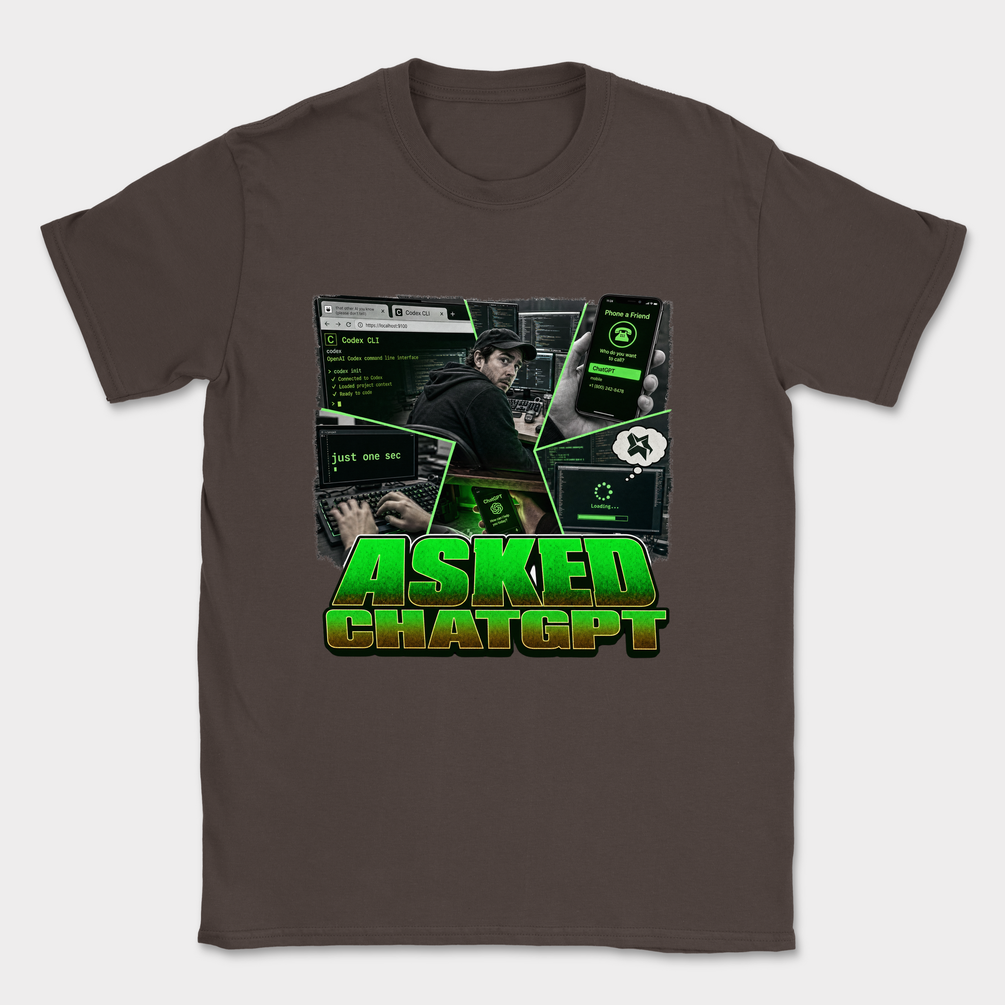 Asked ChatGPT Shirt — Dark Chocolate