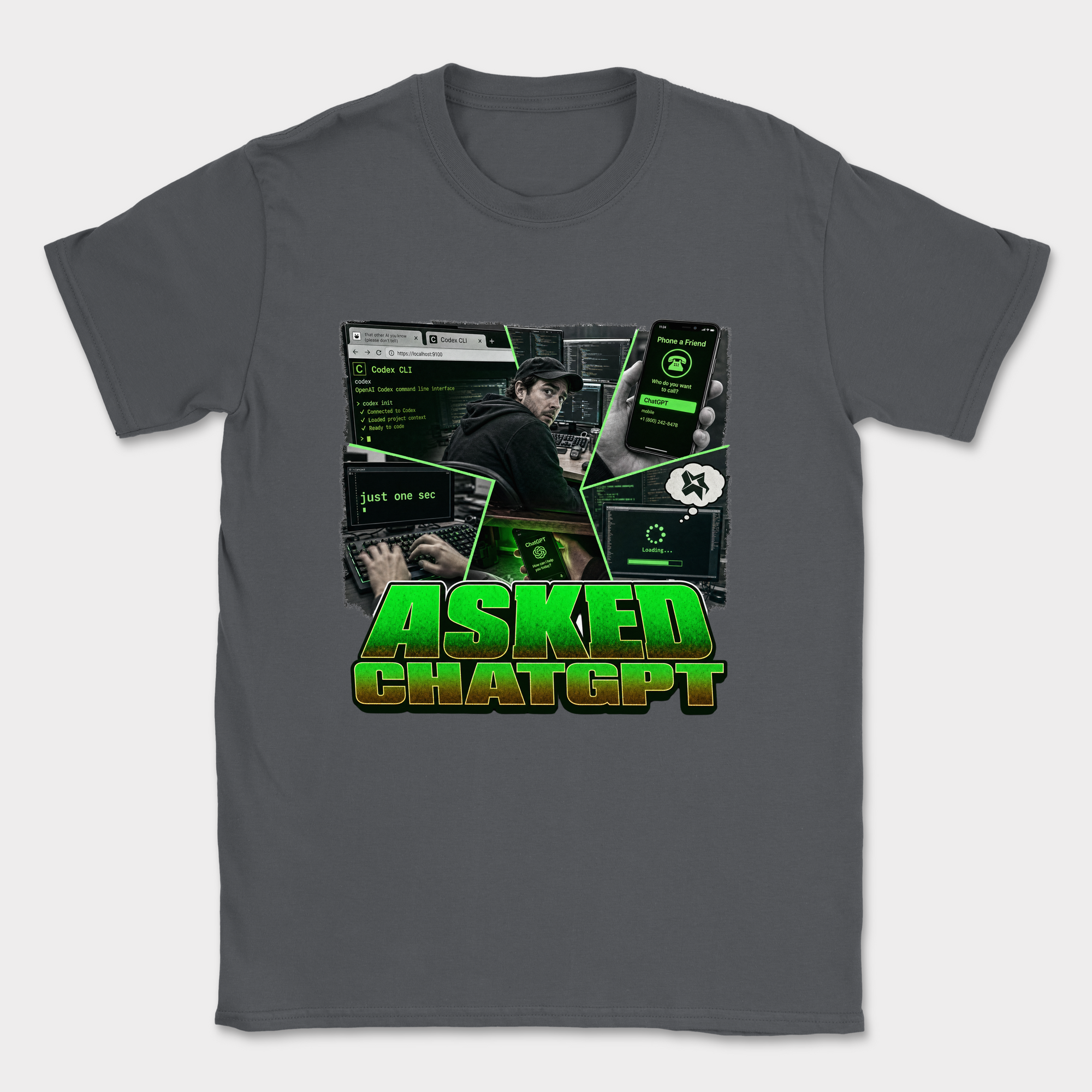 Asked ChatGPT Shirt — Dark Heather