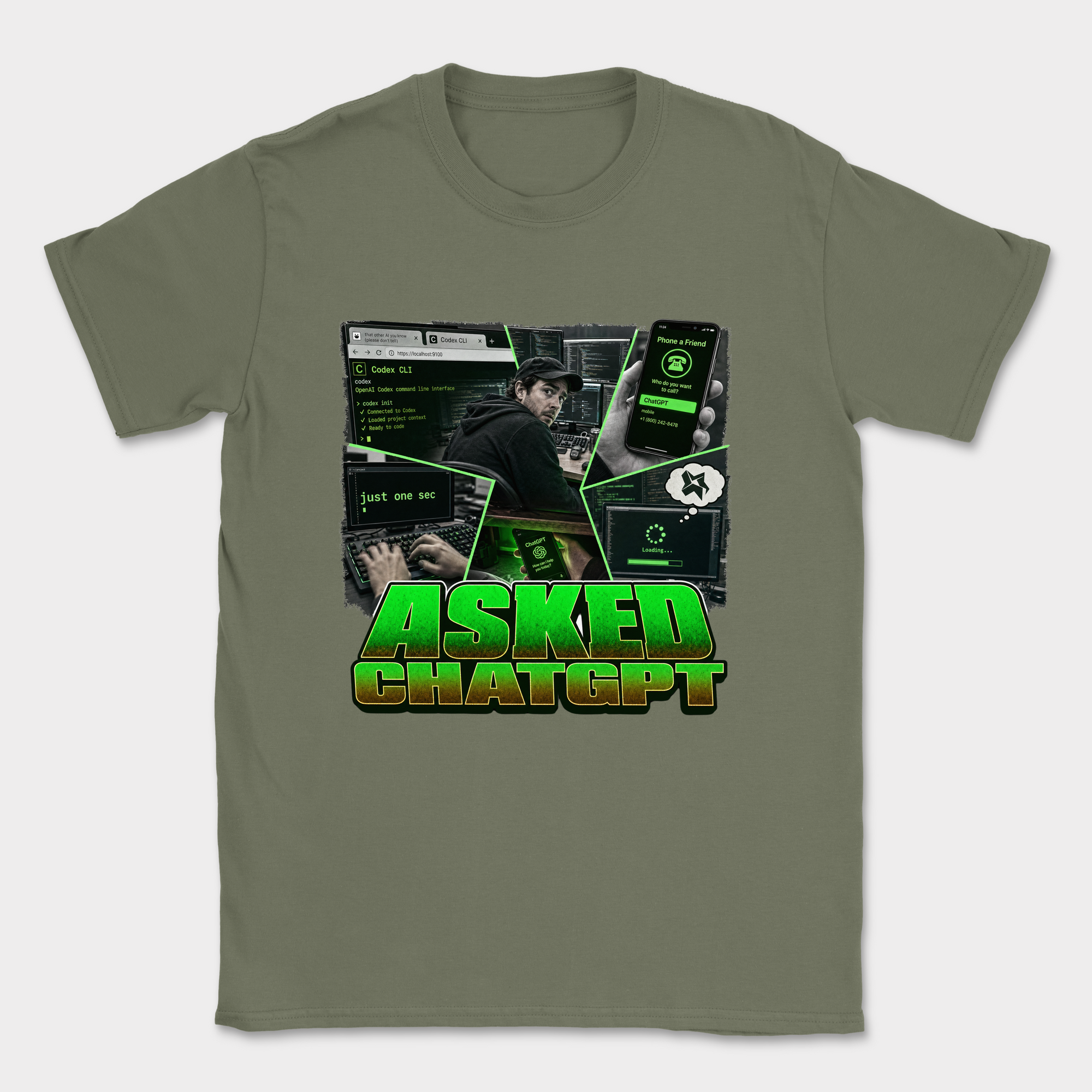 Asked ChatGPT Shirt — Military Green