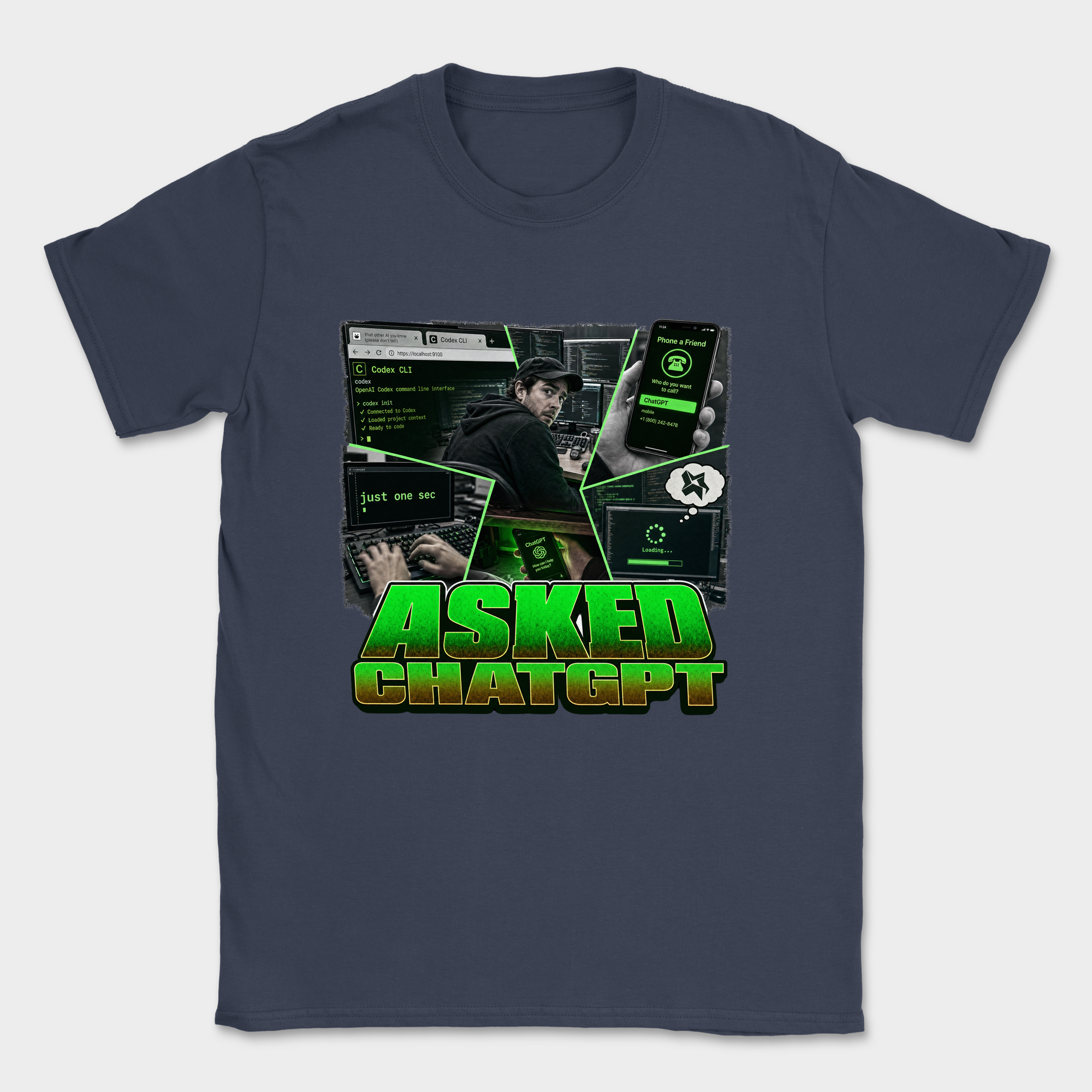 Asked ChatGPT Shirt — Navy