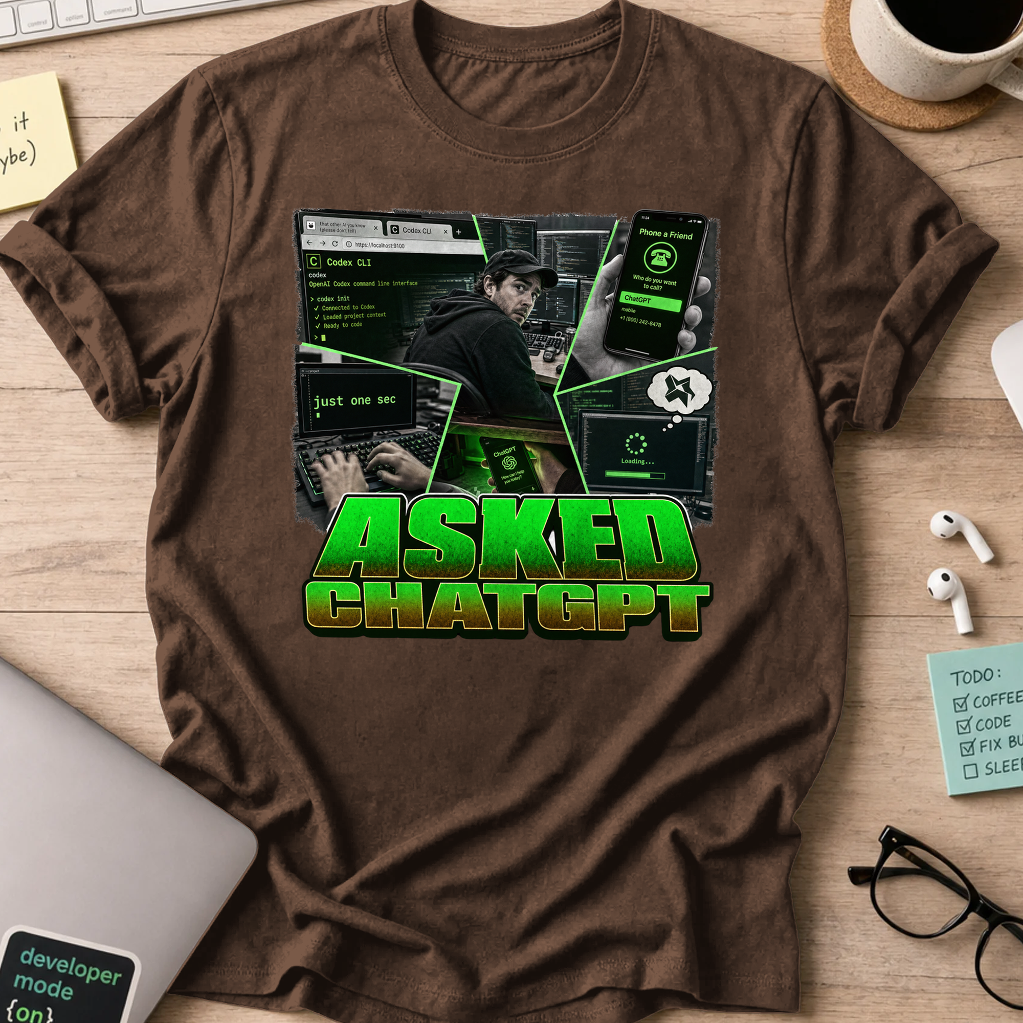 Asked ChatGPT Shirt - Dark Chocolate