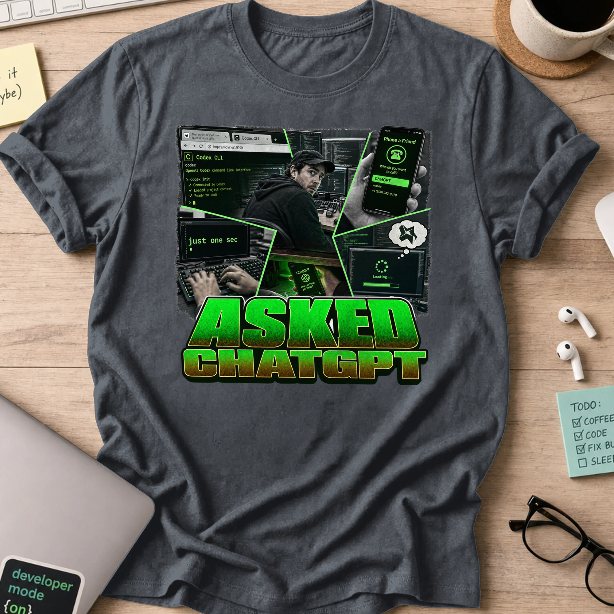 Asked ChatGPT Shirt - Dark Heather