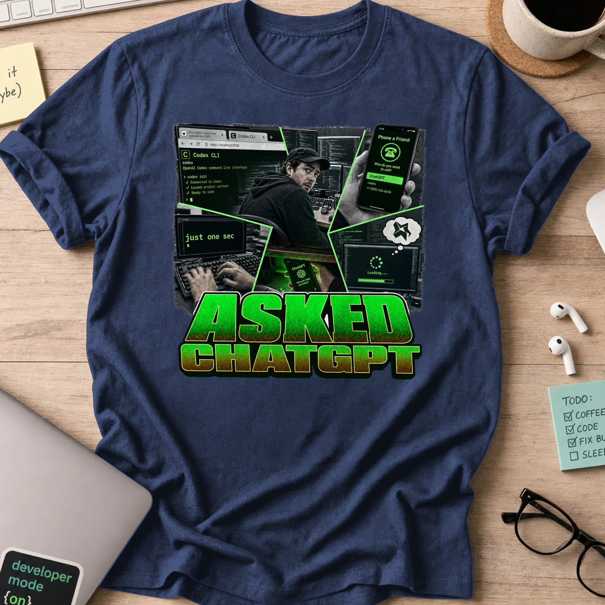 Asked ChatGPT Shirt - Navy
