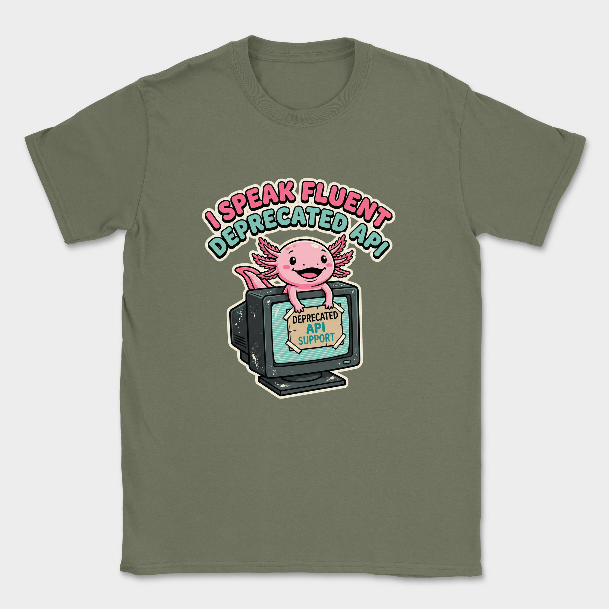 axolotl fluent deprecated API shirt — Military Green