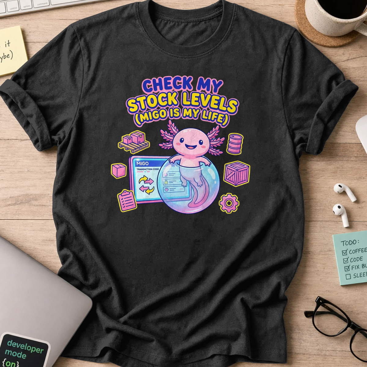 axolotl developer shirt - Black