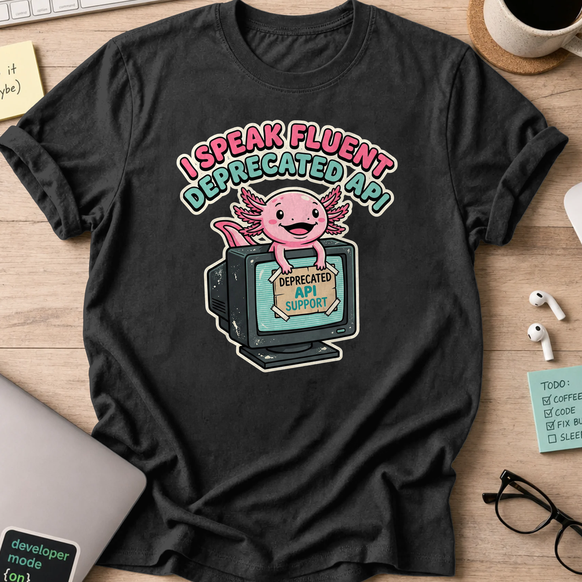axolotl fluent deprecated API shirt - Black