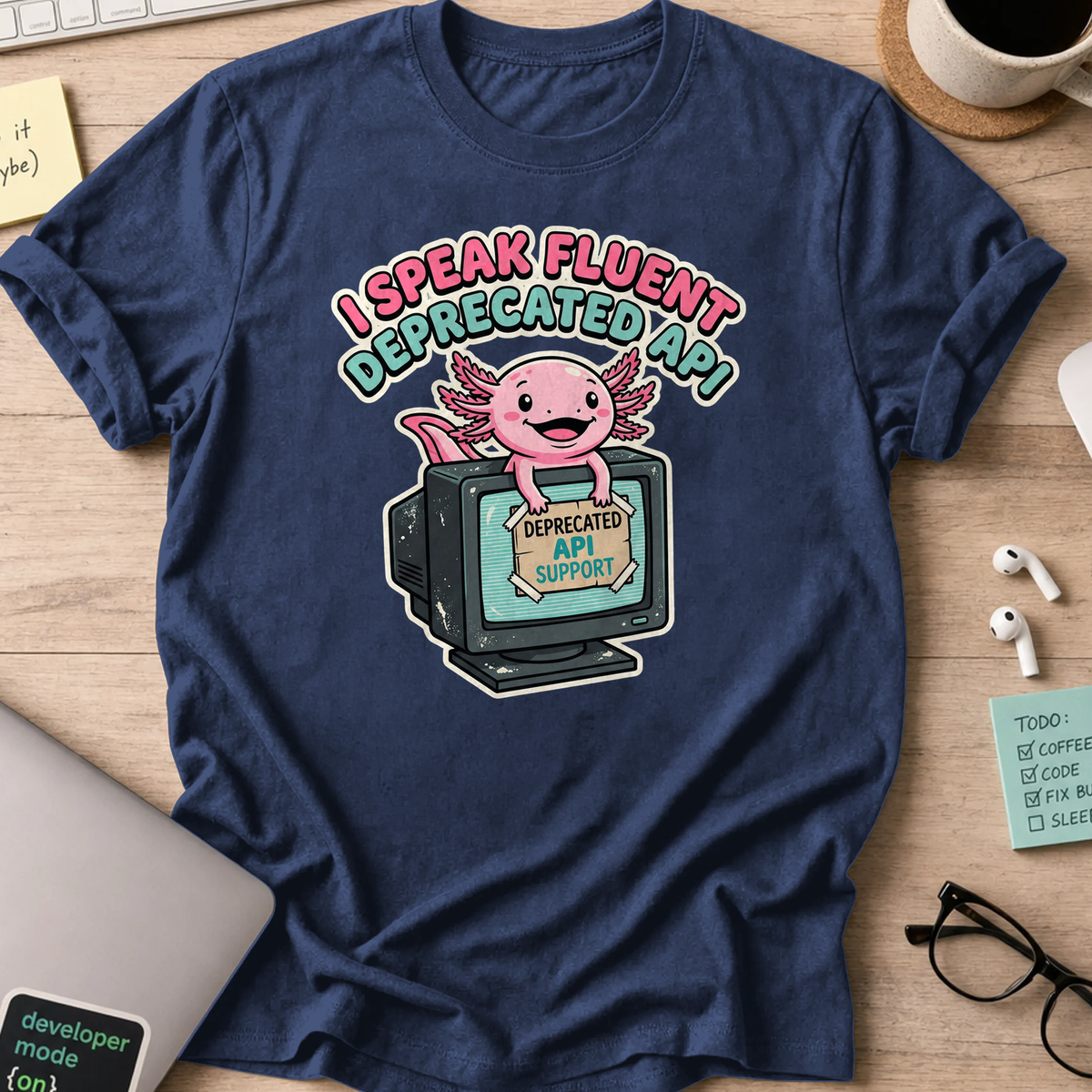 axolotl fluent deprecated API shirt - Navy