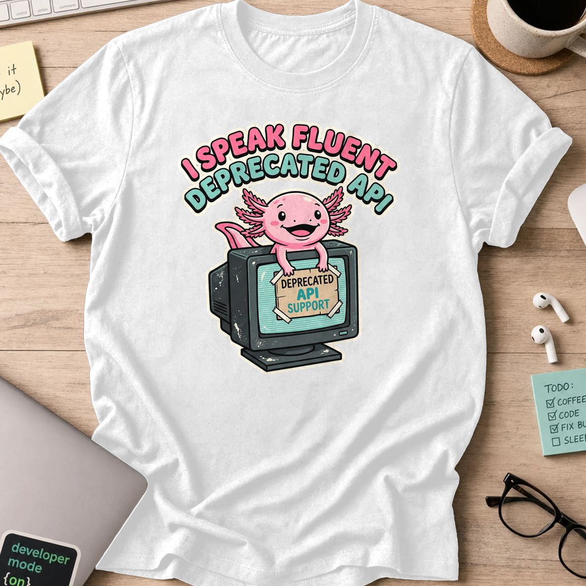 axolotl fluent deprecated API shirt - White