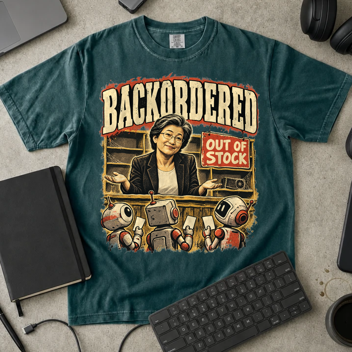 Backordered Shirt — Blue Spruce Comfort Colors 1717 flat lay