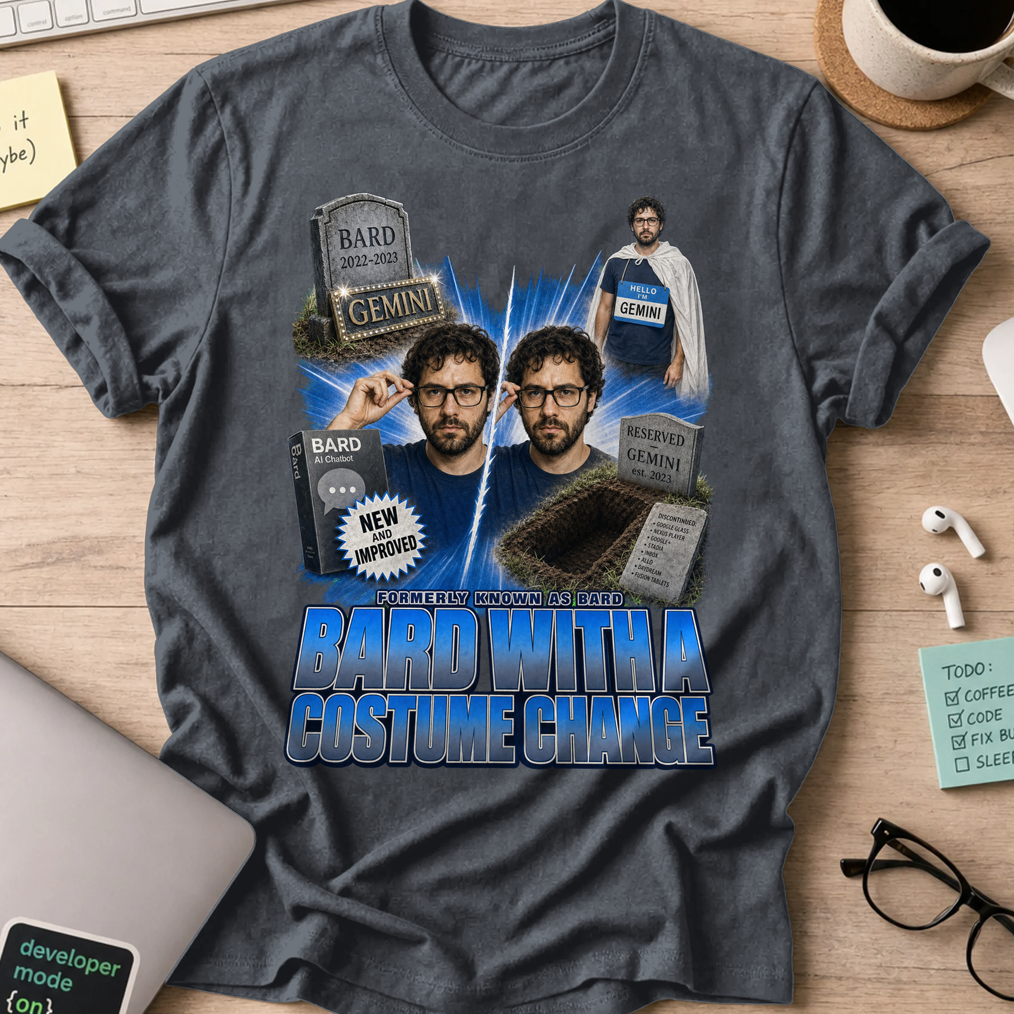Bard With A Costume Change Shirt - Dark Heather