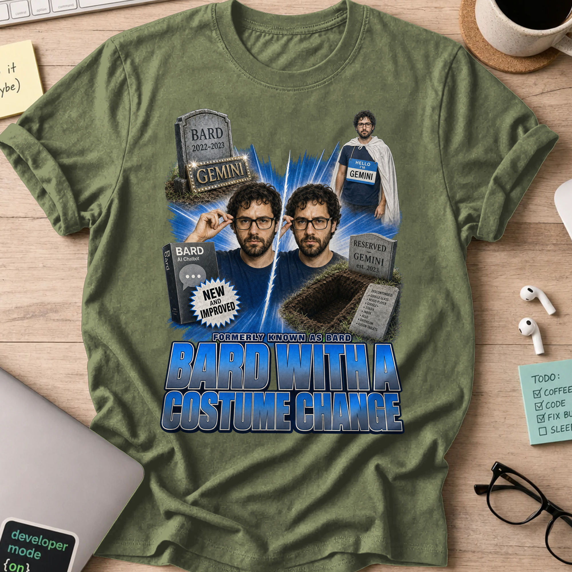 Bard With A Costume Change Shirt - Military Green
