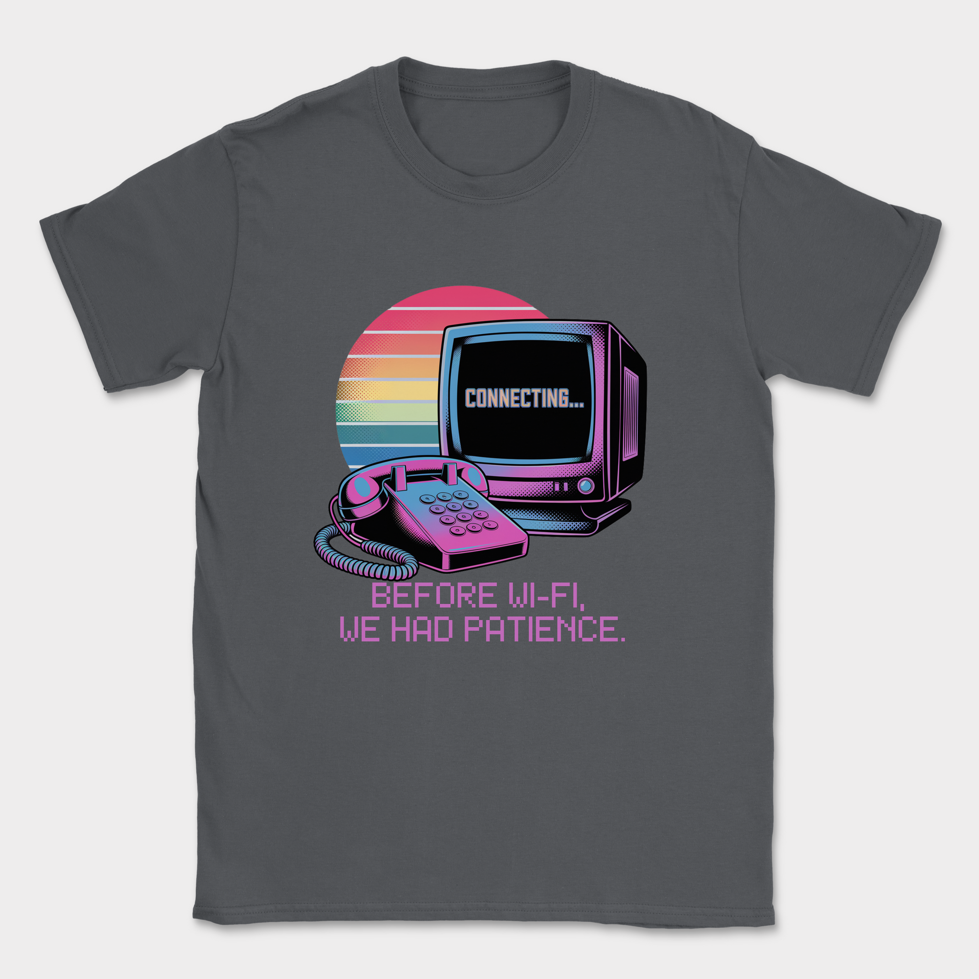 before wifi we had patience shirt — Dark Heather Grey