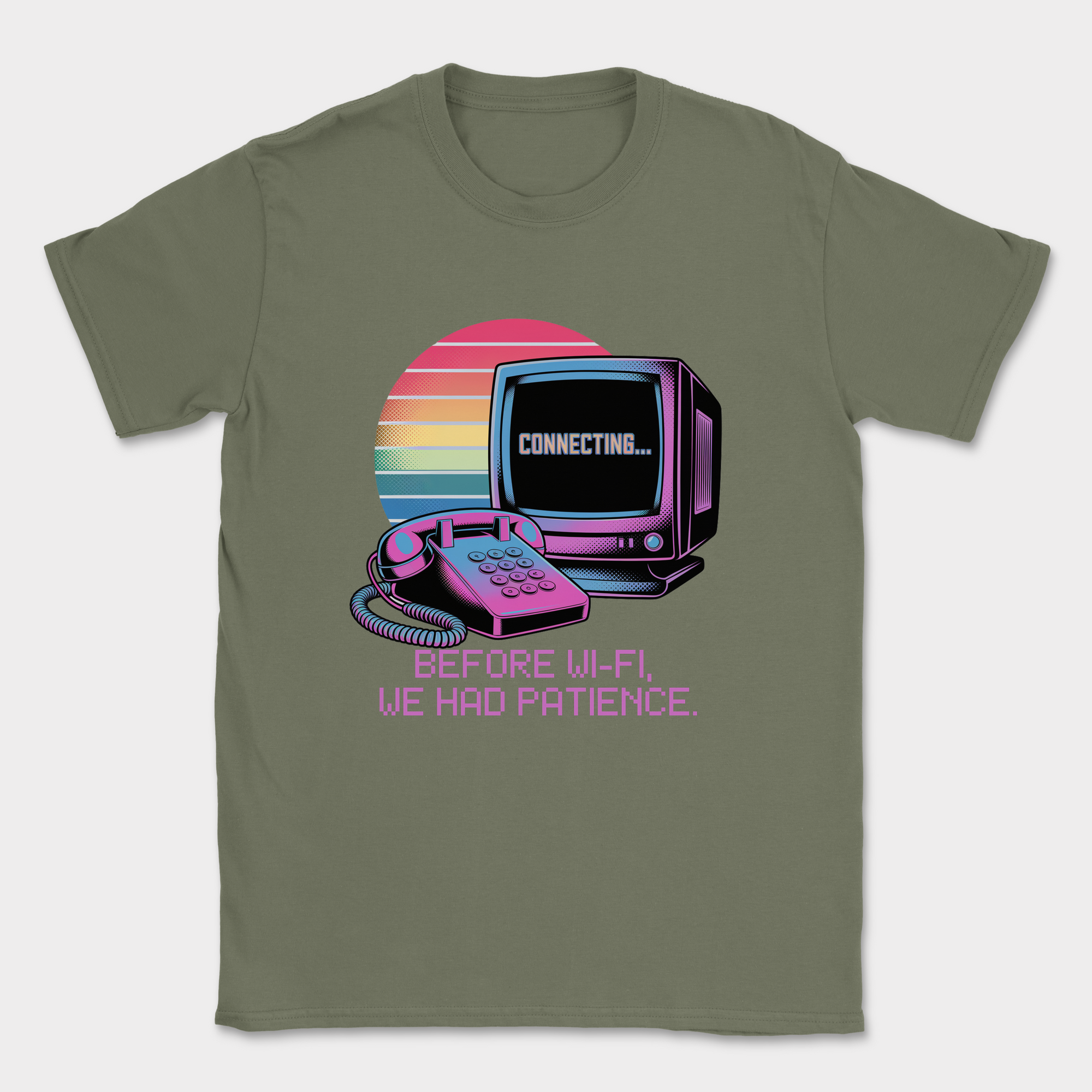 before wifi we had patience shirt — Military Green