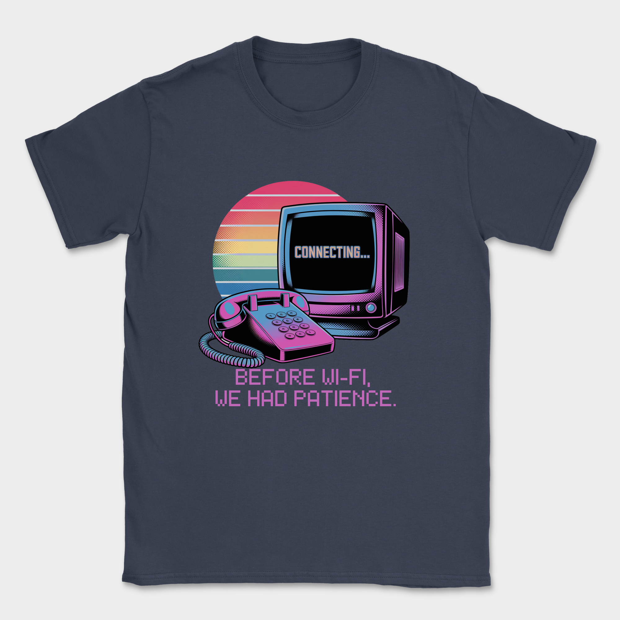 before wifi we had patience shirt — Navy