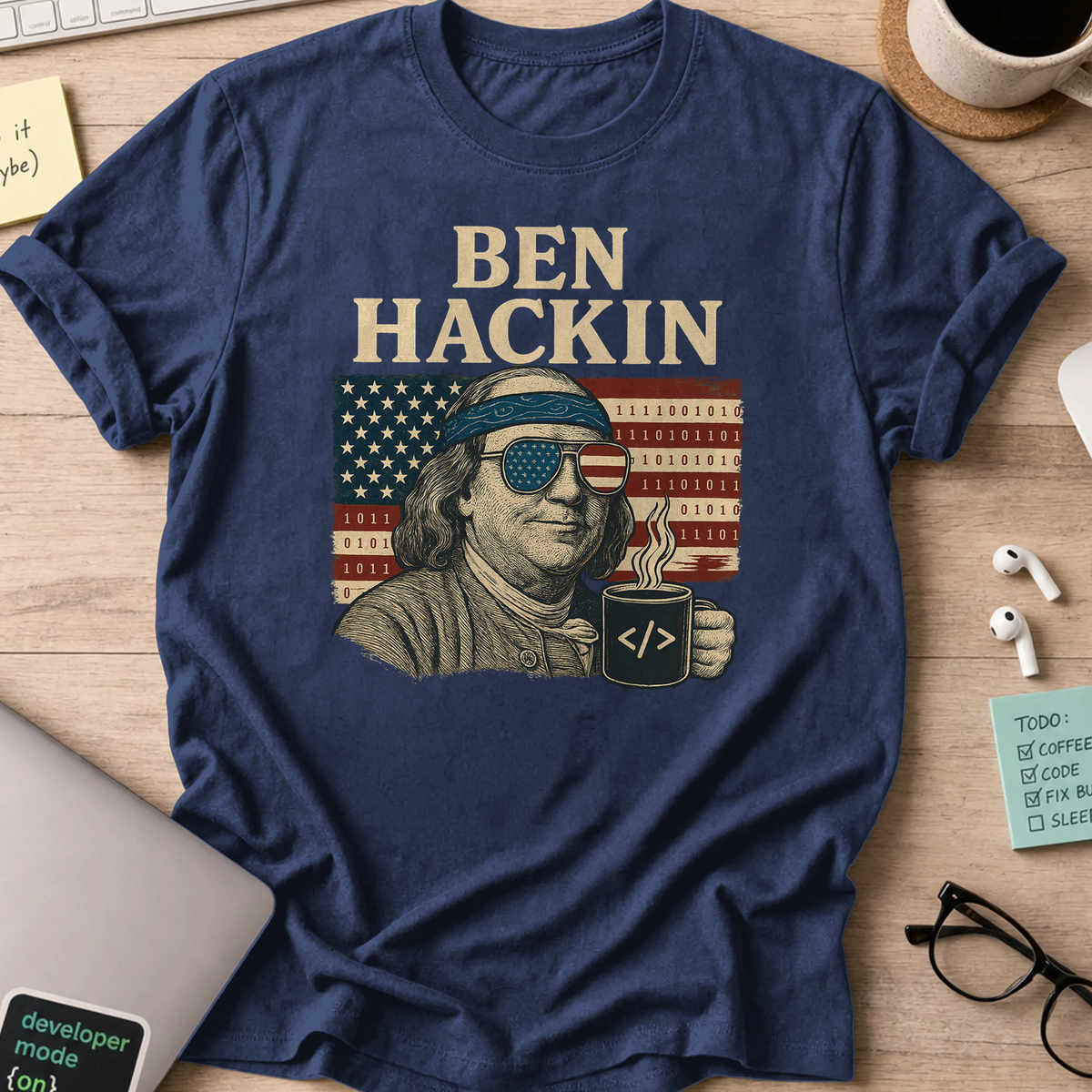 ben hackin hacker shirt - Navy