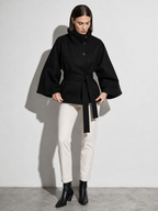 Women's Jacket High Neck Batwing Sleeve