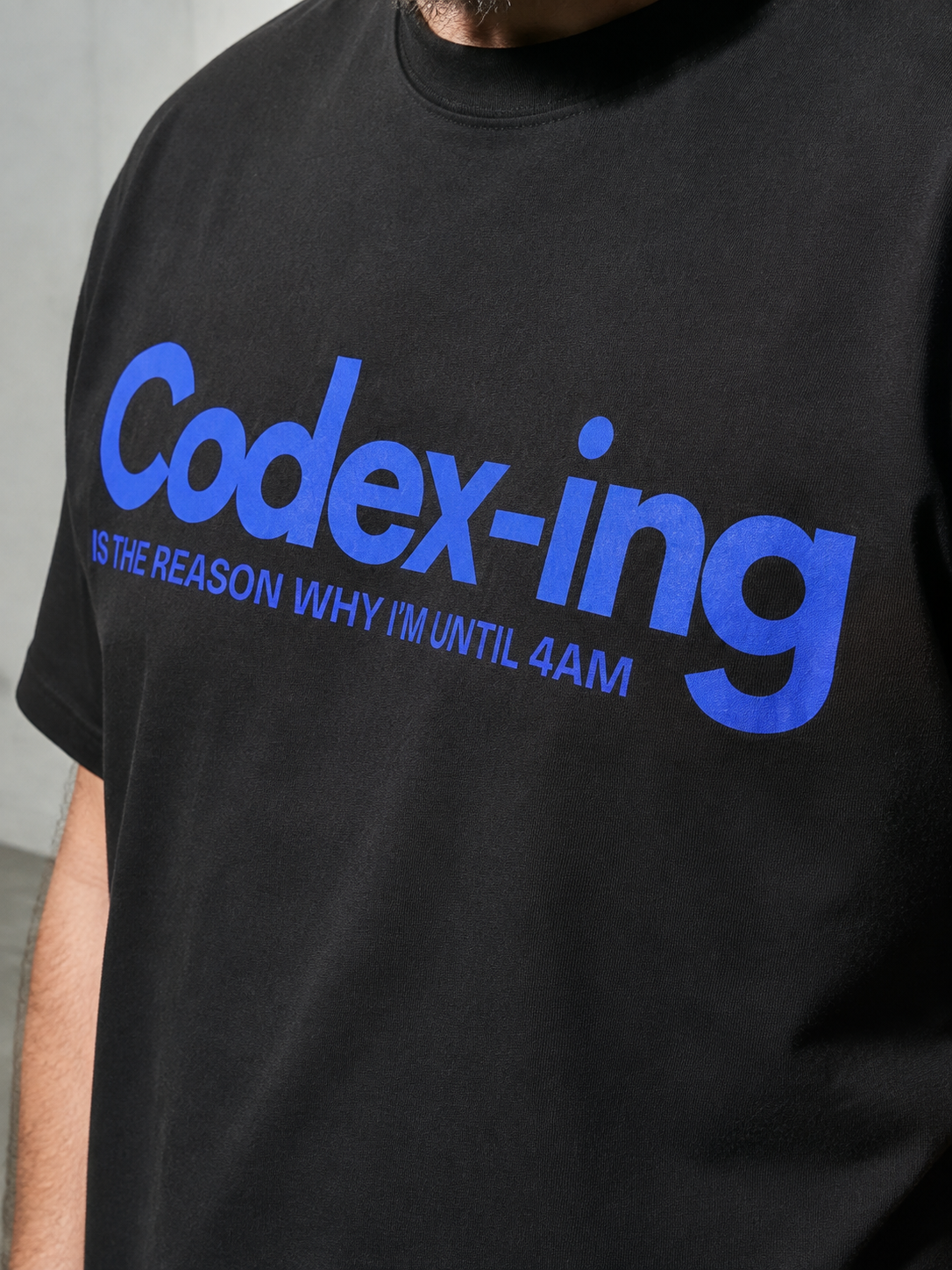 Codex-ing Is The Reason I'm Up Until 4AM — Black DTG detail