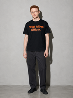 Chief Vibes Officer Graphic IT Nerd T-Shirt — Black full