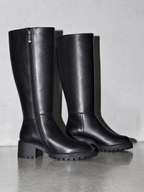 Women's Knee-high High-end Martin Boots - Black Shoe Angle