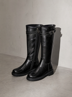 Women's Knee-high High-end Martin Boots - Black Shoe Full