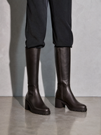 Women's Knee-high High-end Martin Boots - Black Shoe Worn