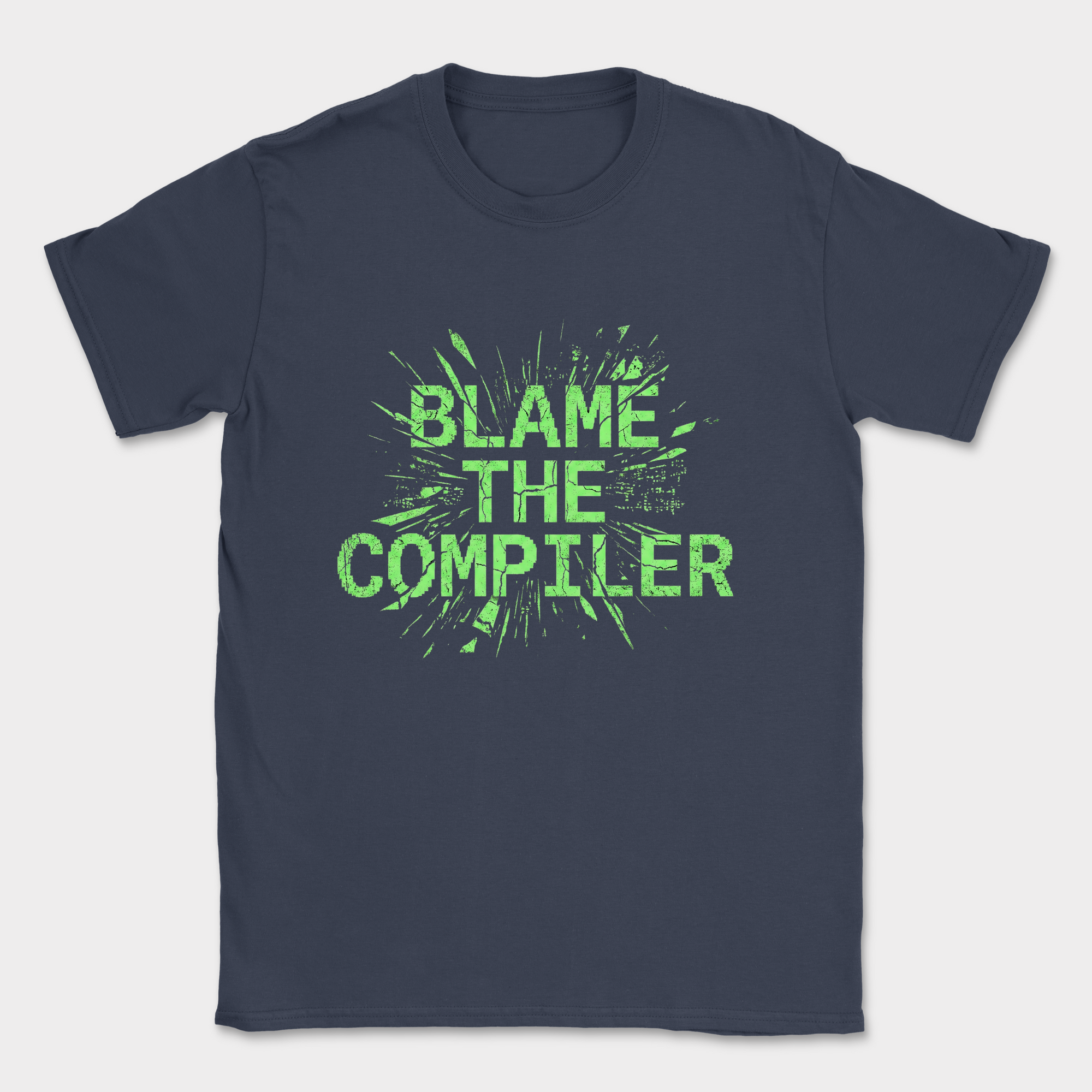 blame the compiler shirt — Navy