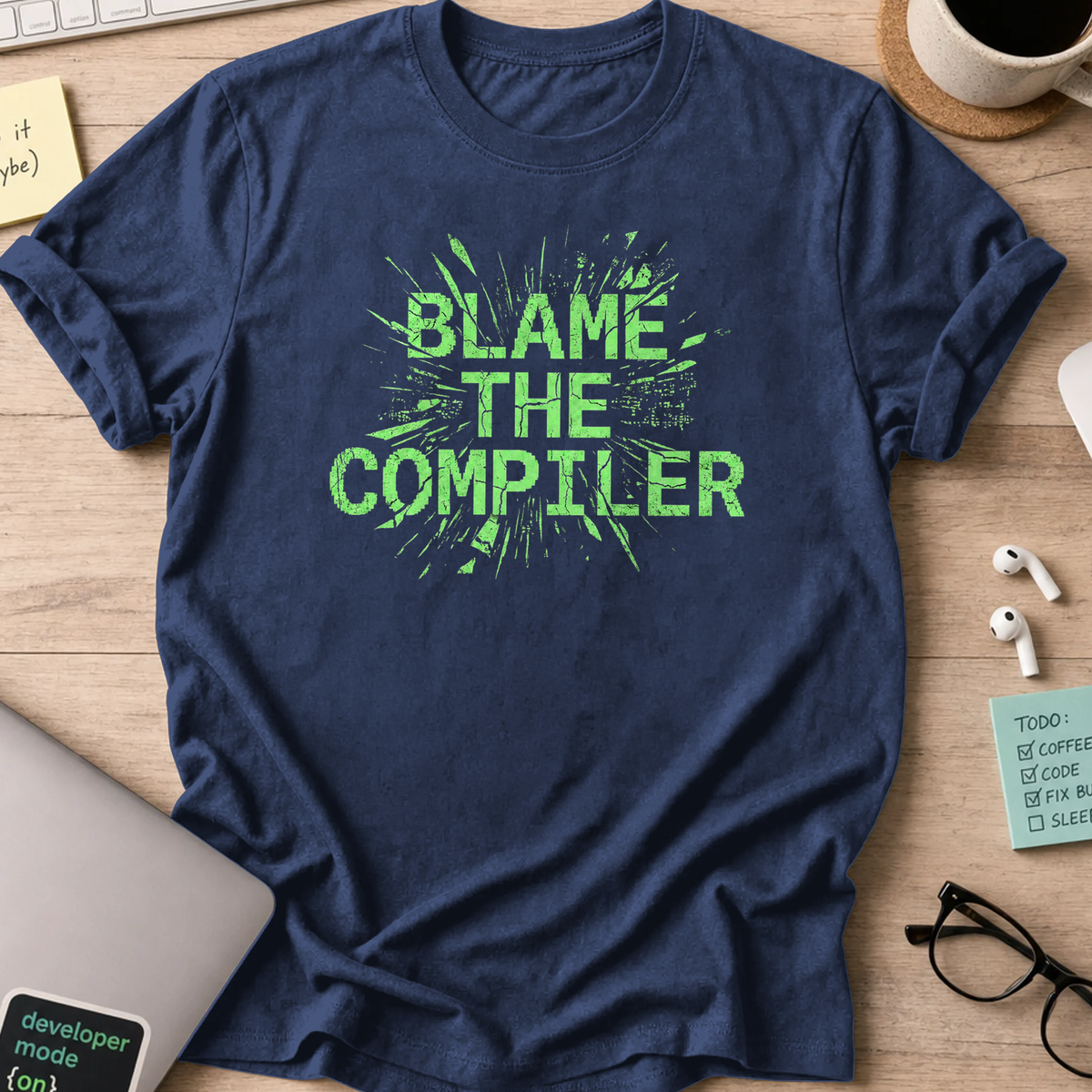 blame the compiler shirt - Navy