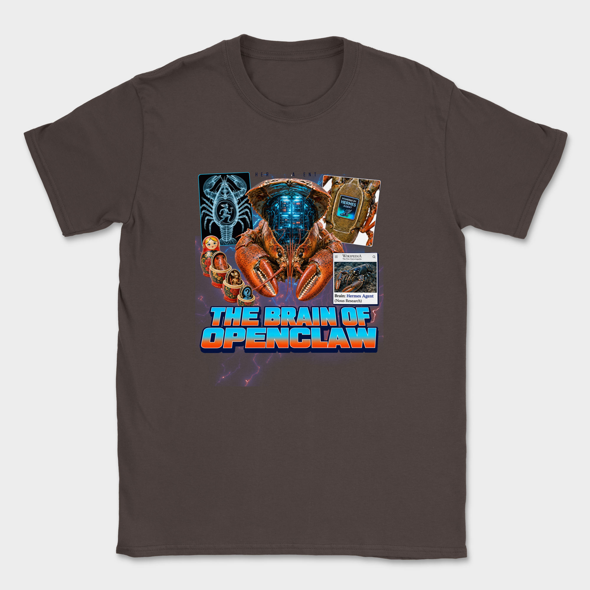 The Brain of OpenClaw Shirt — Dark Chocolate
