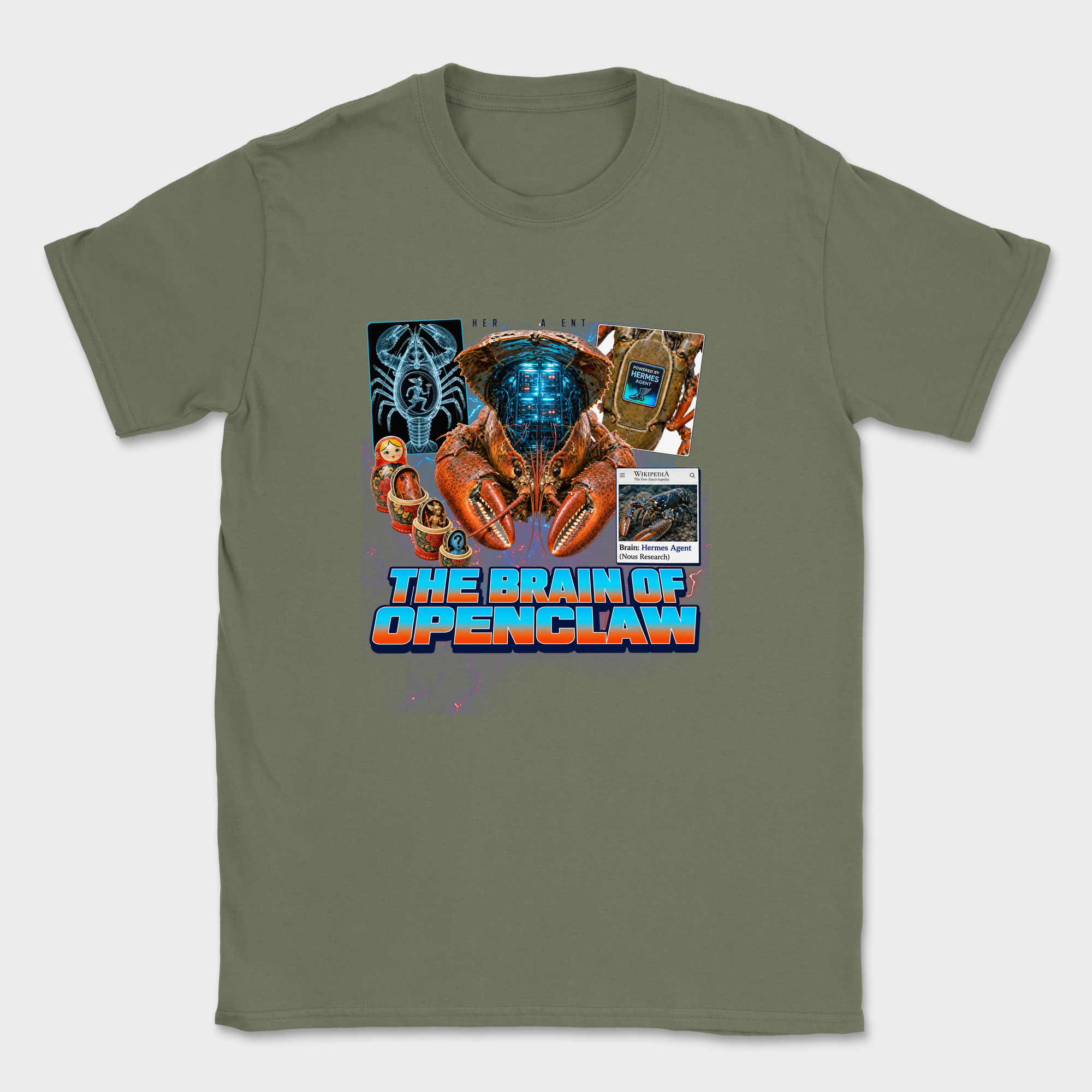 The Brain of OpenClaw Shirt — Military Green